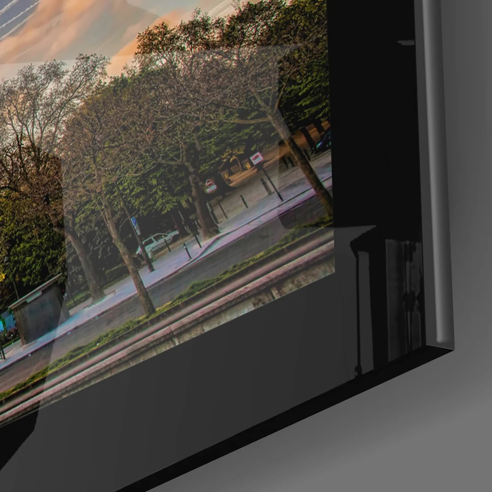 Eiffel Tower Twilight Sky Glass Wall Art - Image 3