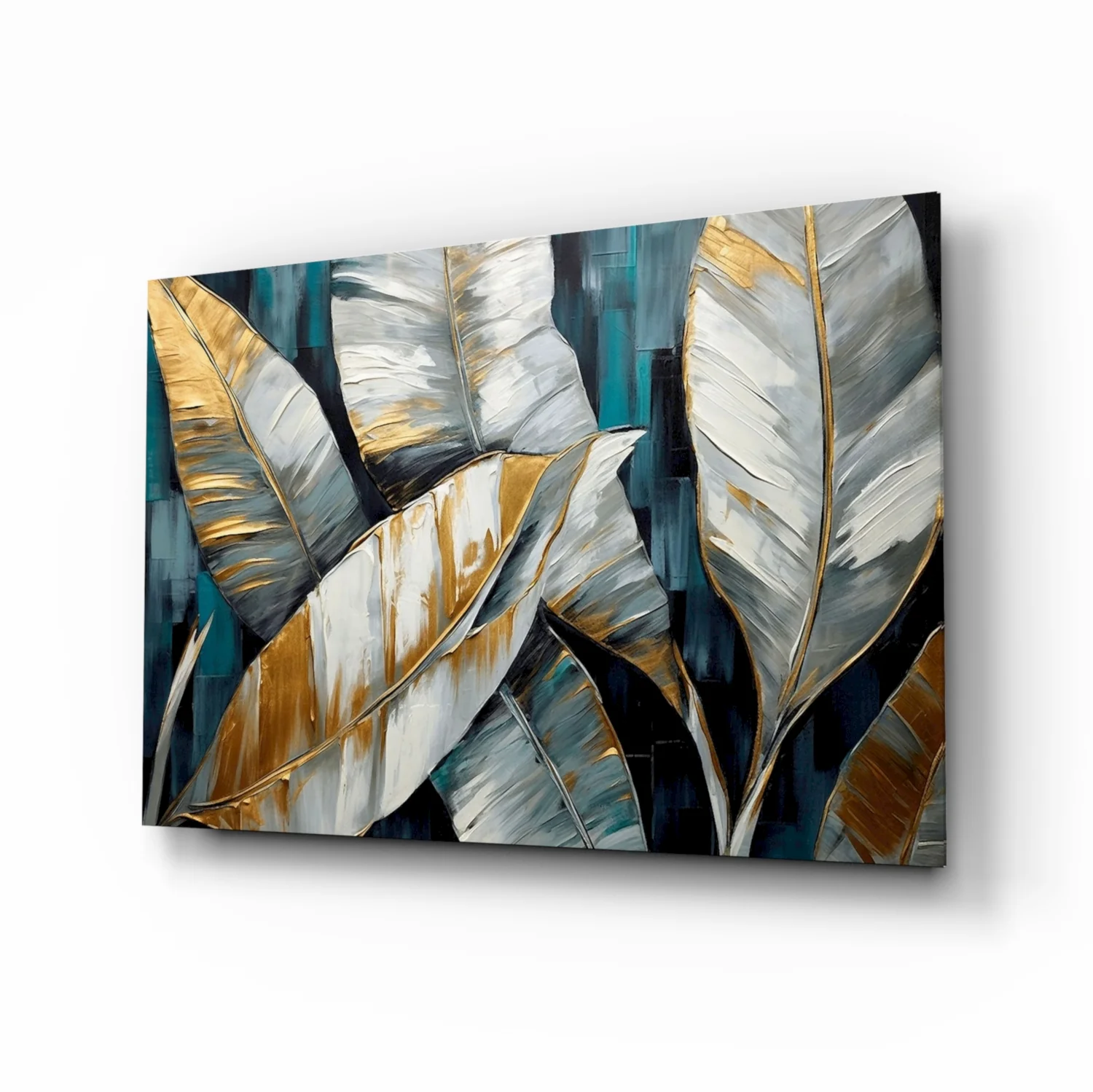 Elegant Banana Leaf Glass Wall Art