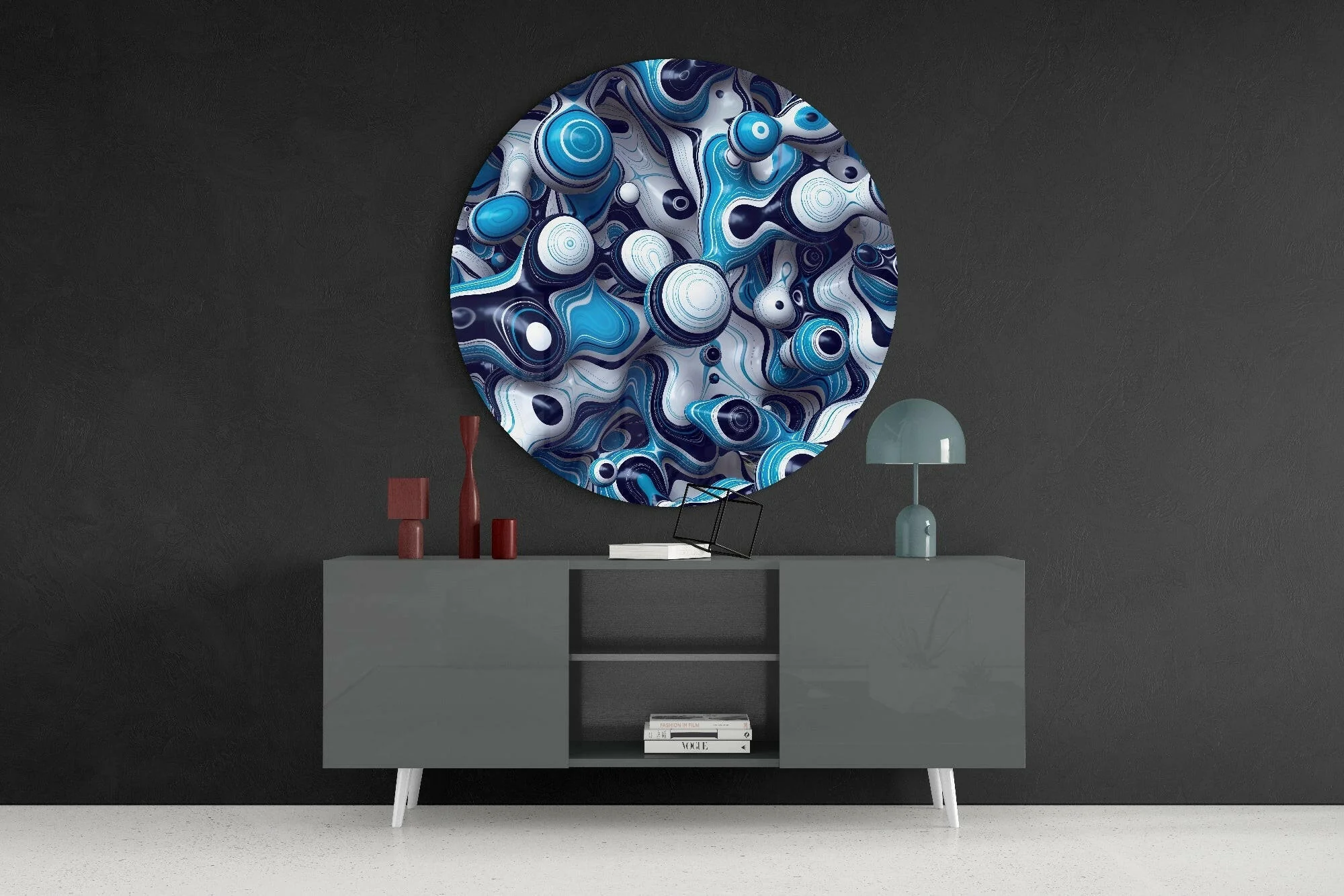 Elegant Blue Mix Glass Wall Art - Image 4