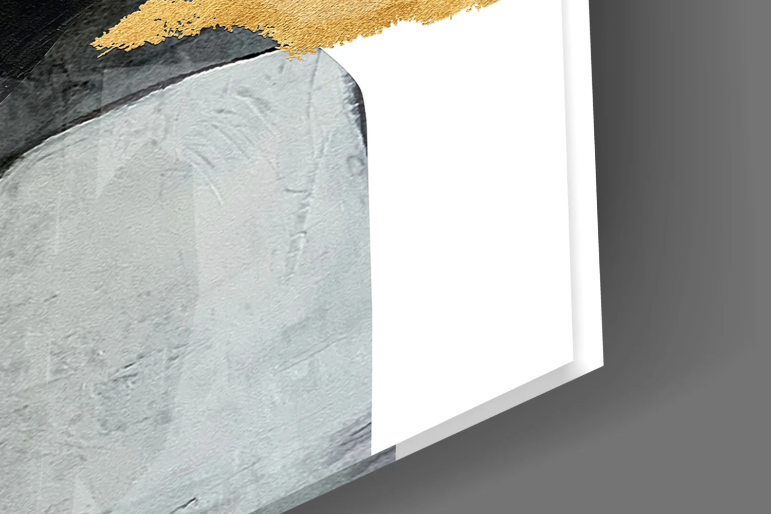 Elegant Gold and Black Abstract Portrait Glass Wall Art - Image 3