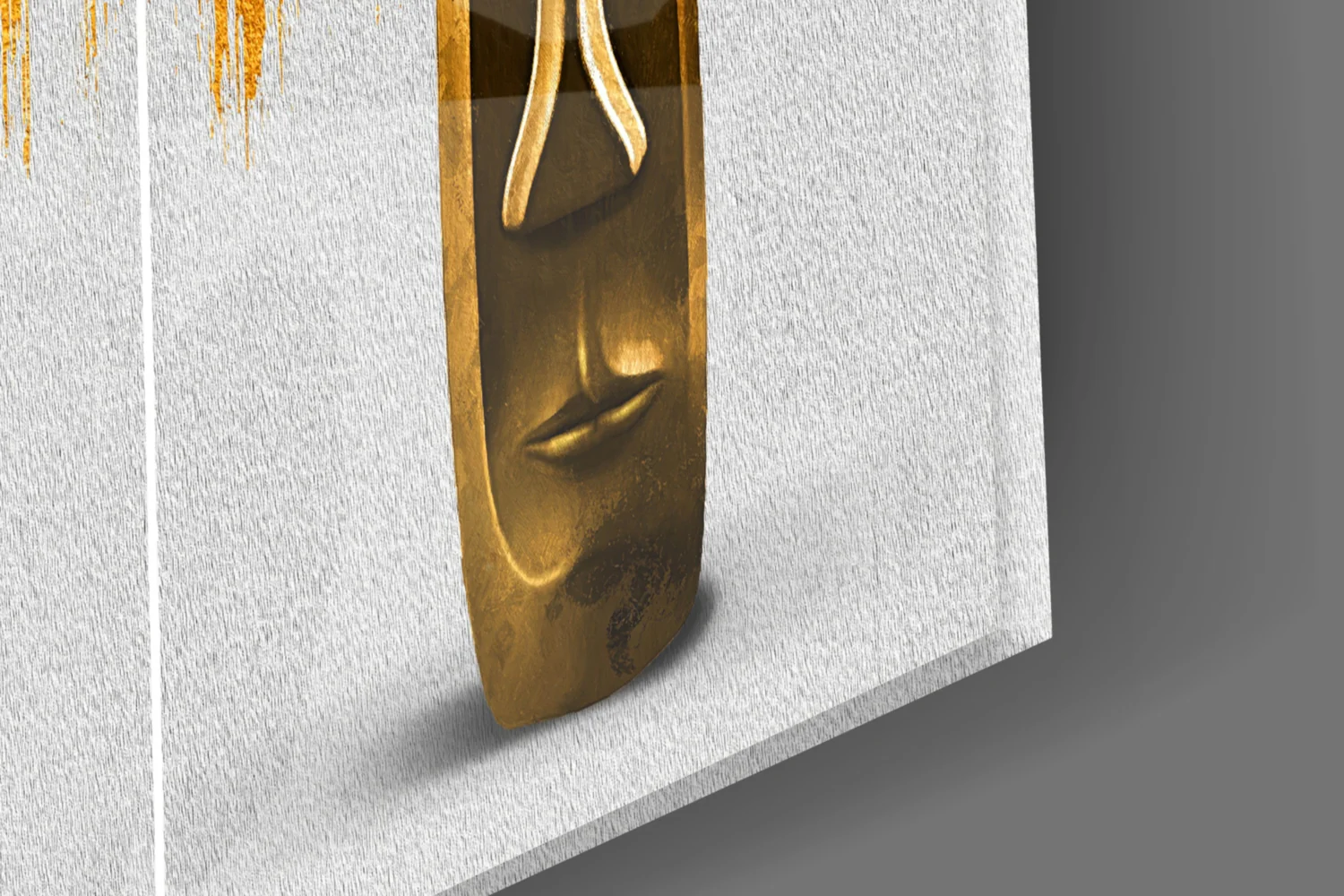 Elegant Gold Tulips in Vases Glass Wall Art - Image 3