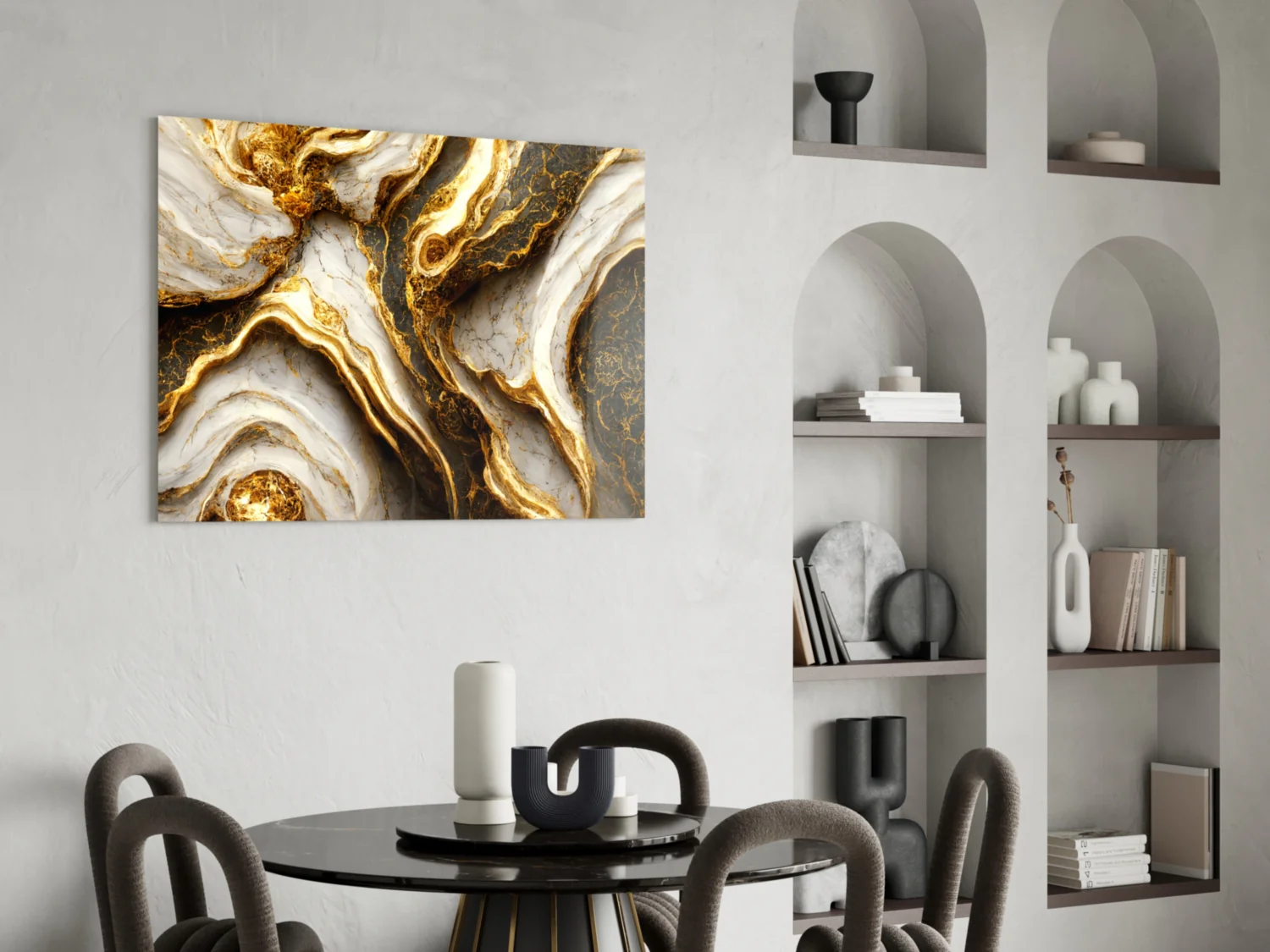 Elegant Gold Veins Marble Glass Wall Art - Image 6