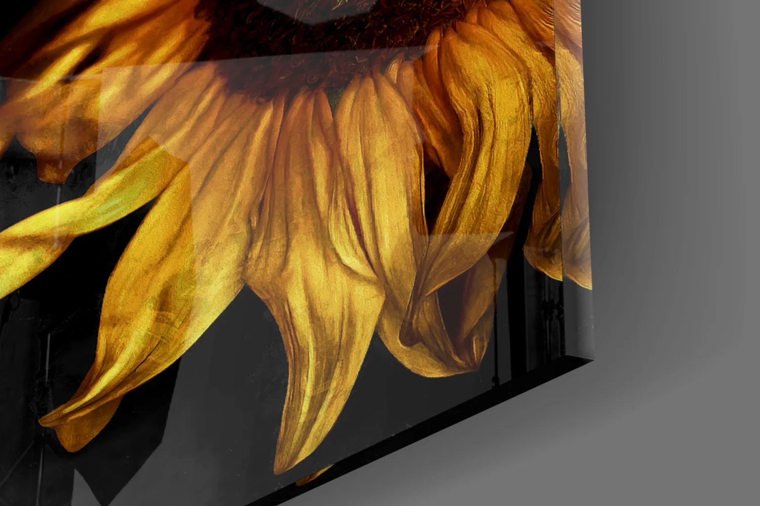 Elegant Lady with Sunflower Glass Wall Art - Image 3