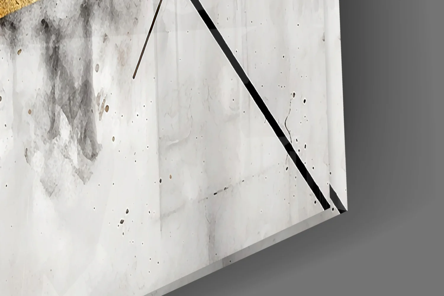 Elegant Marble & Gold Geometric Glass Wall Art - Image 3