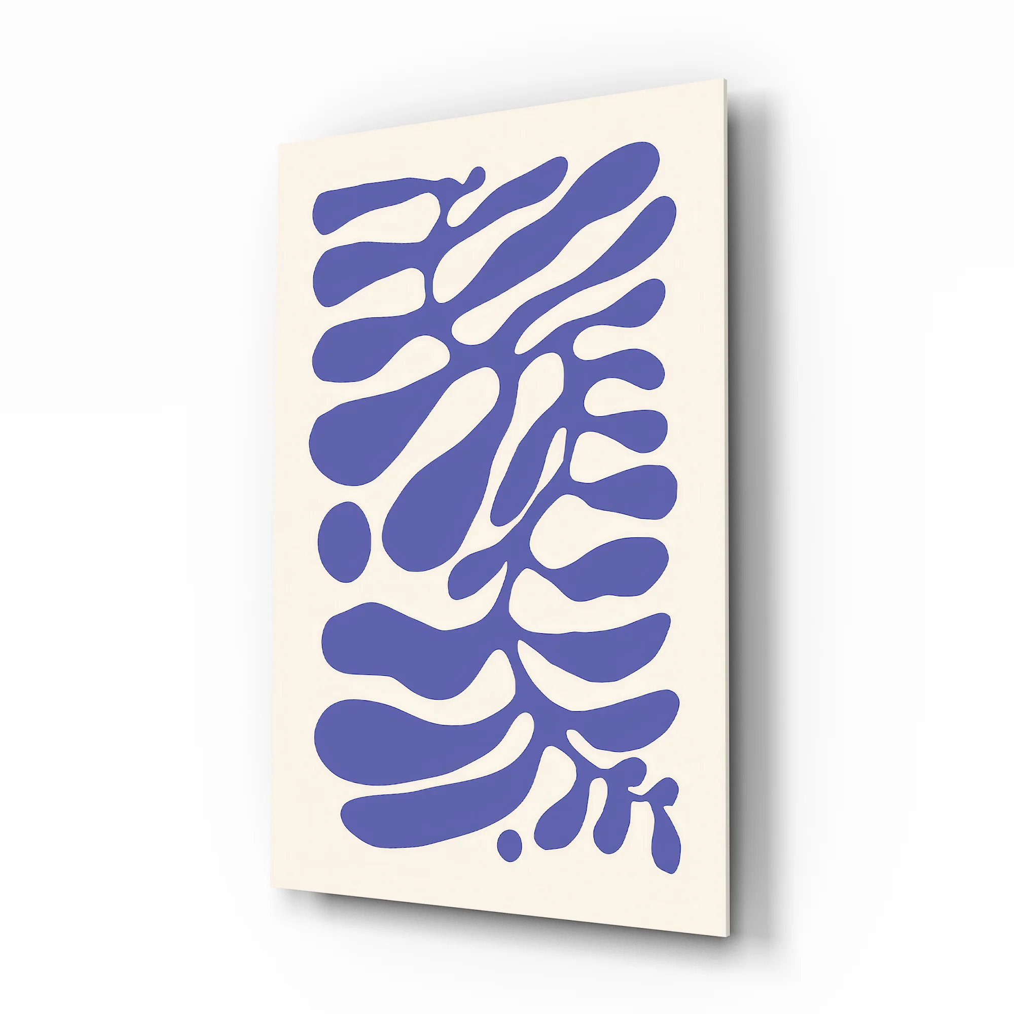 Elegant Navy Blue Abstract Swirls Glass Wall Art - Image 2