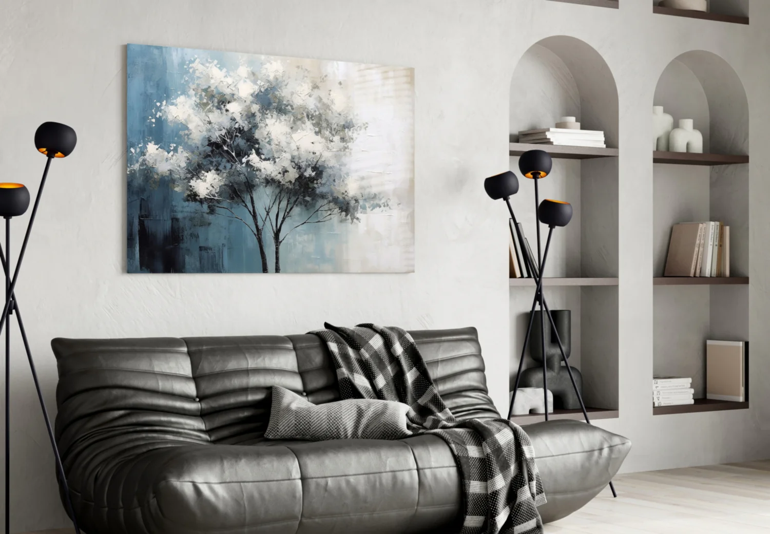 Elegant Winter Tree Glass Wall Art - Image 4