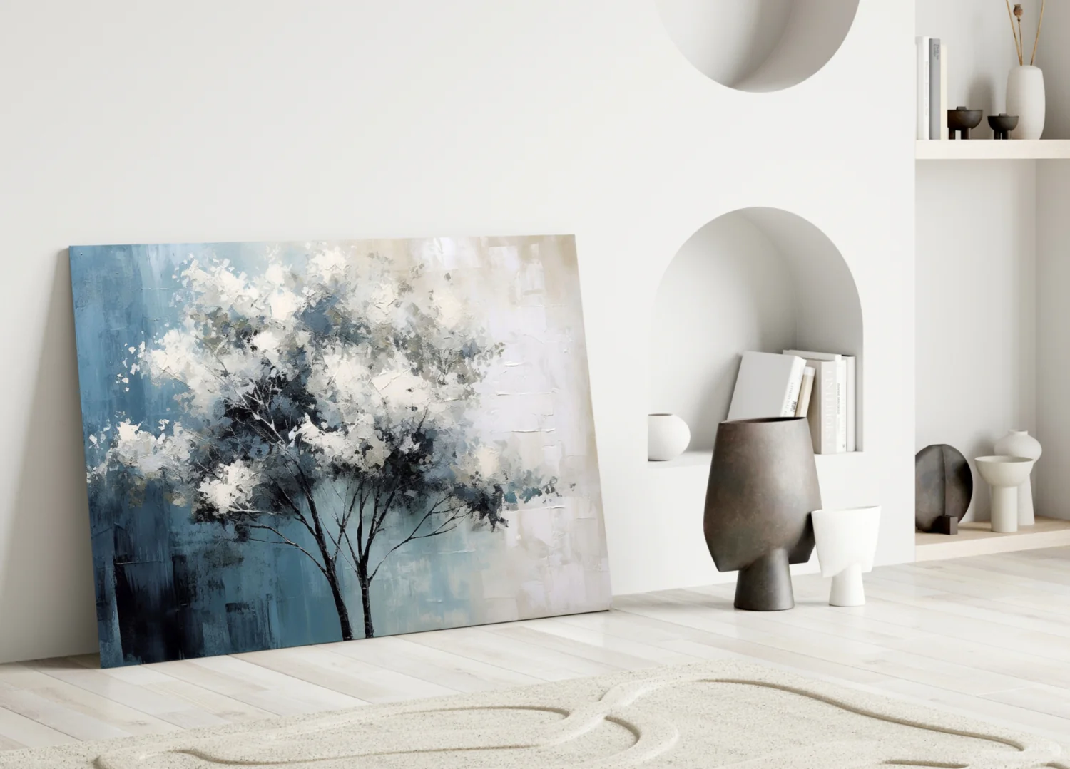 Elegant Winter Tree Glass Wall Art - Image 5