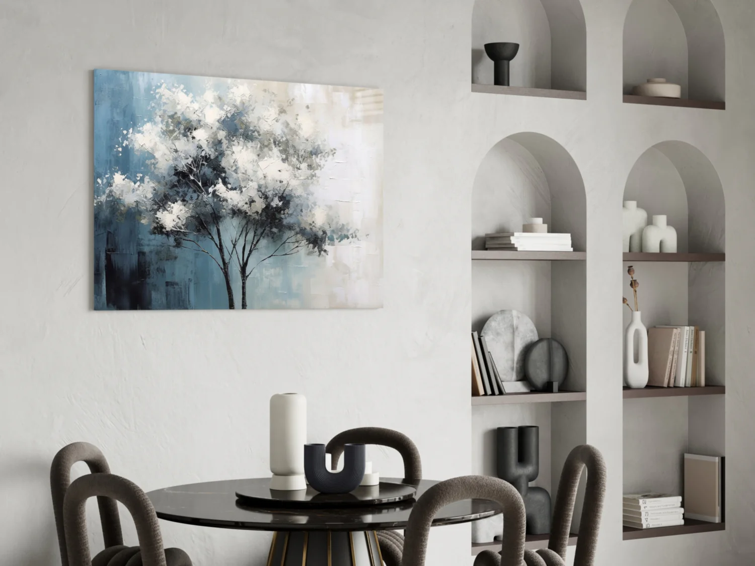 Elegant Winter Tree Glass Wall Art - Image 6