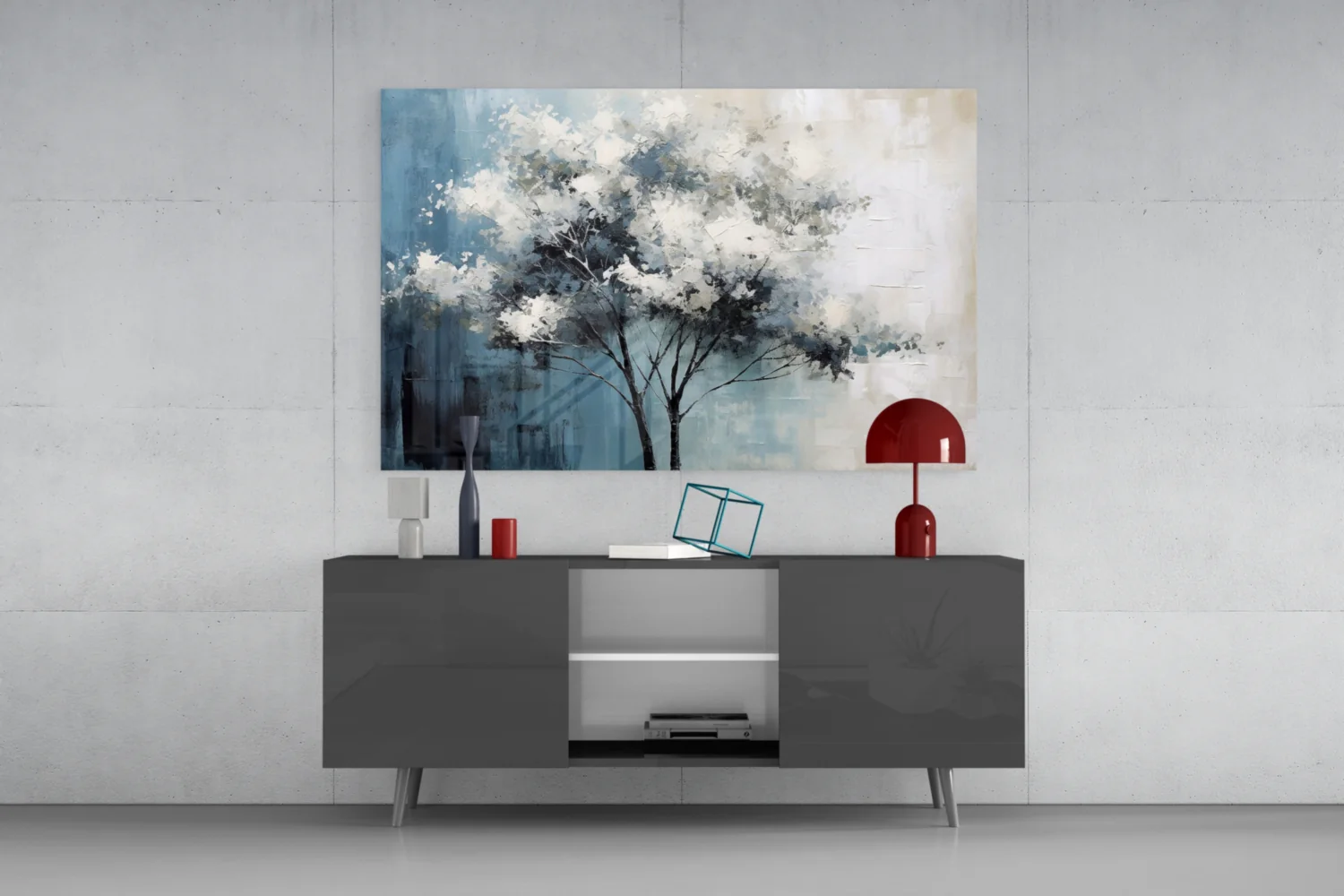 Elegant Winter Tree Glass Wall Art - Image 8