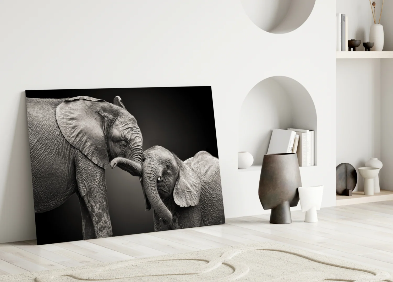 Elephants Glass Wall Art - Image 3