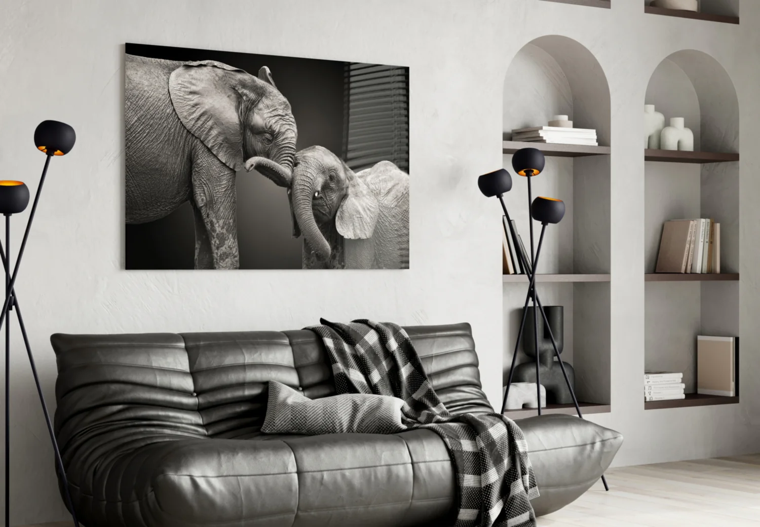 Elephants Glass Wall Art - Image 4