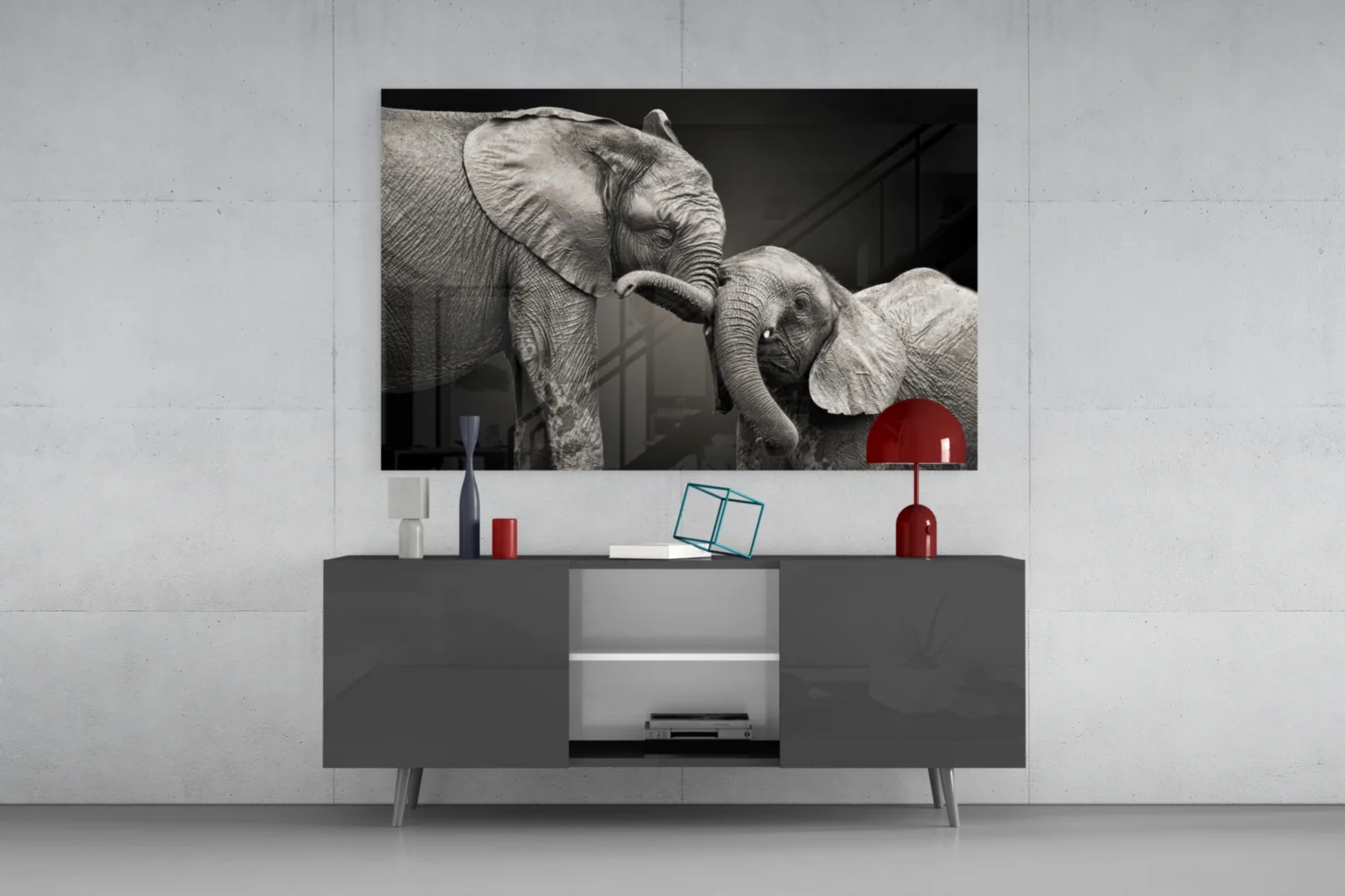 Elephants Glass Wall Art - Image 8