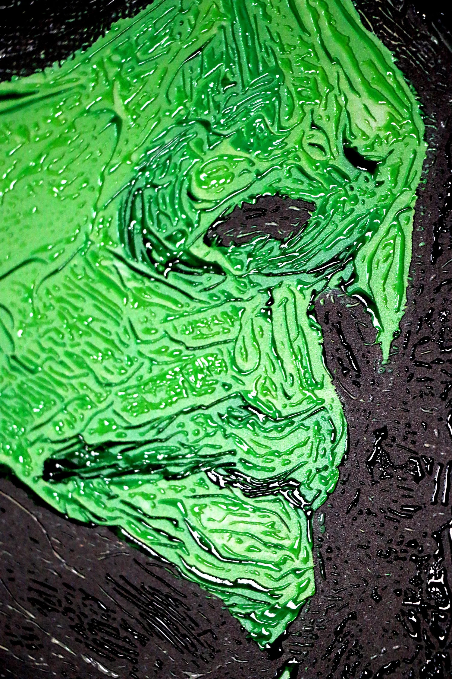 Emerald Silence – 3D Haptic Embossed High-Gloss Luxury Wall Art - Image 3