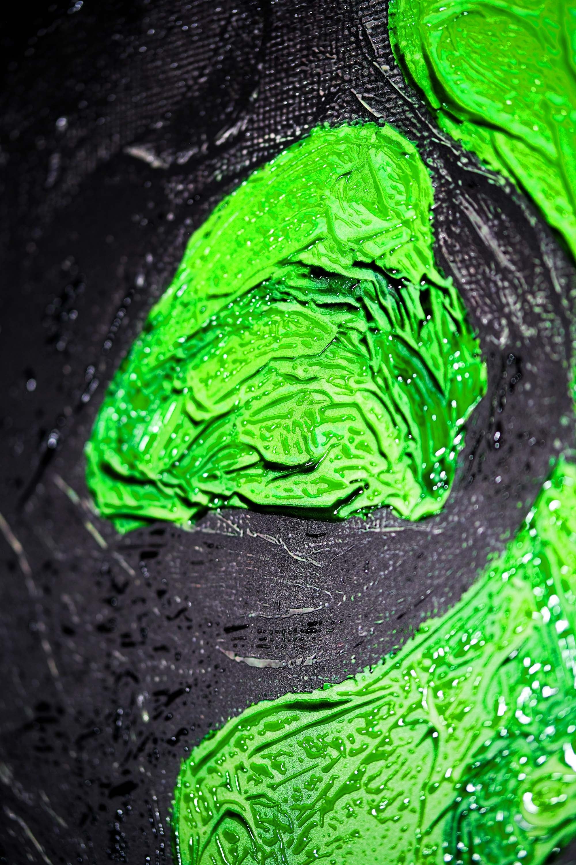Emerald Silence – 3D Haptic Embossed High-Gloss Luxury Wall Art - Image 8