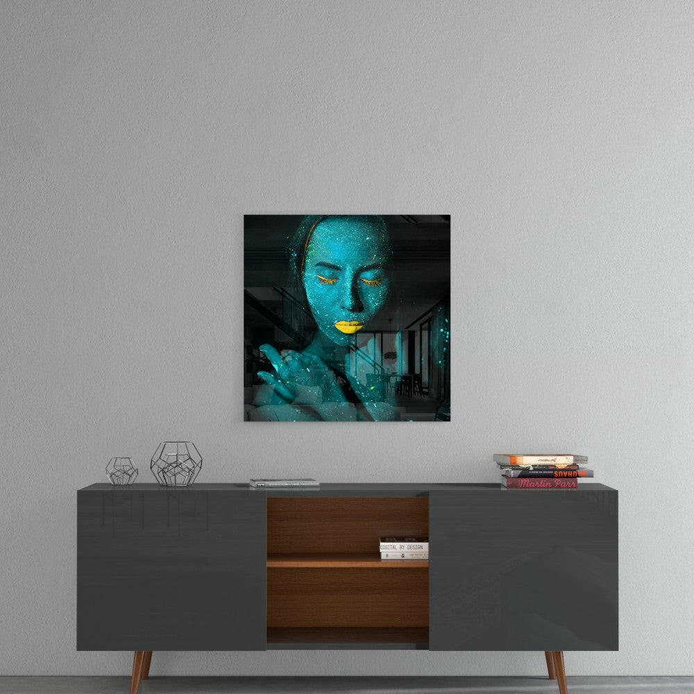 Emerald Woman Glass Wall Art - Image 4