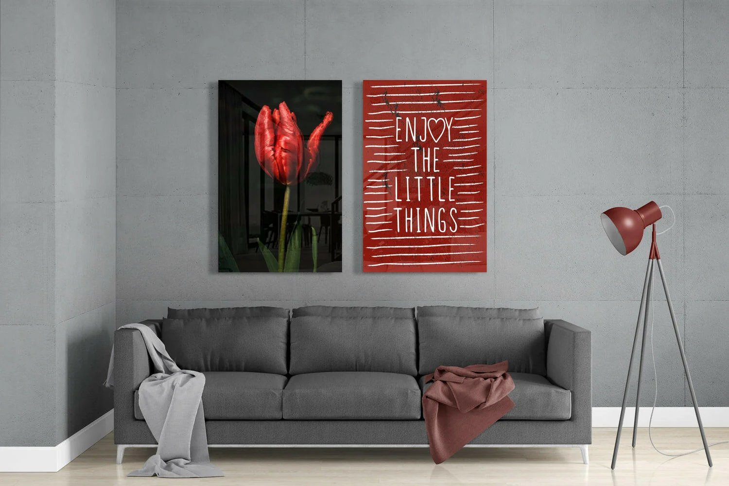 Enjoy the Little Things 2 Pieces Combine Glass Wall Art - Image 3