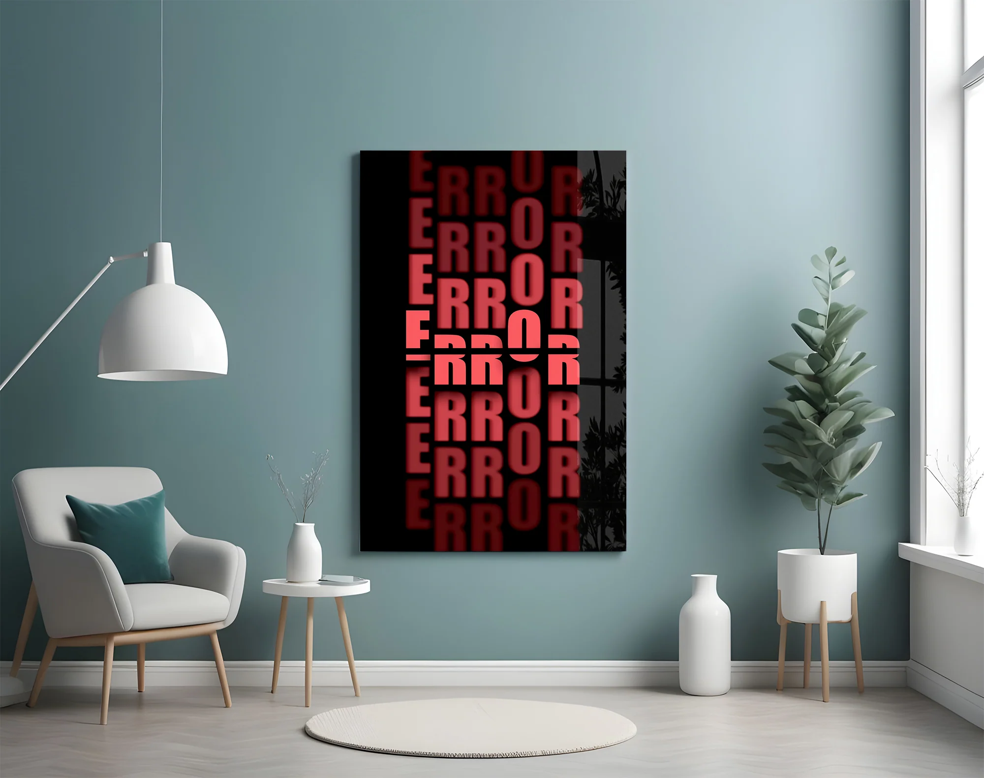 Error Red Alert Glass Wall Art - Image 5