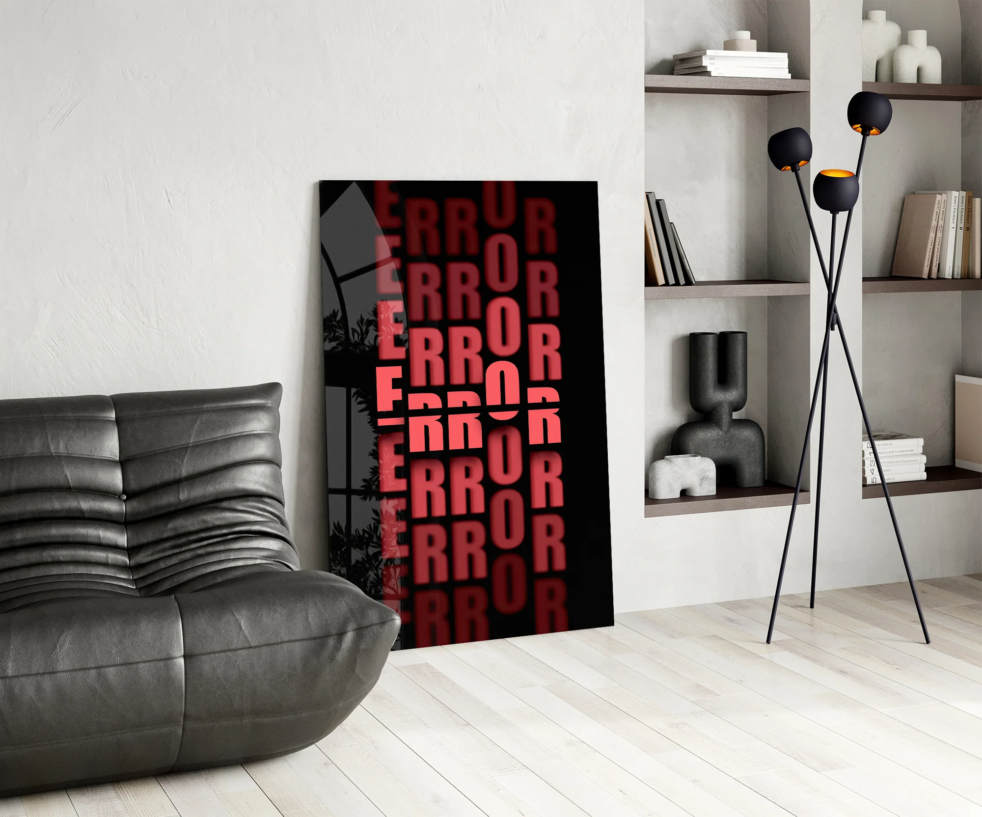Error Red Alert Glass Wall Art - Image 7