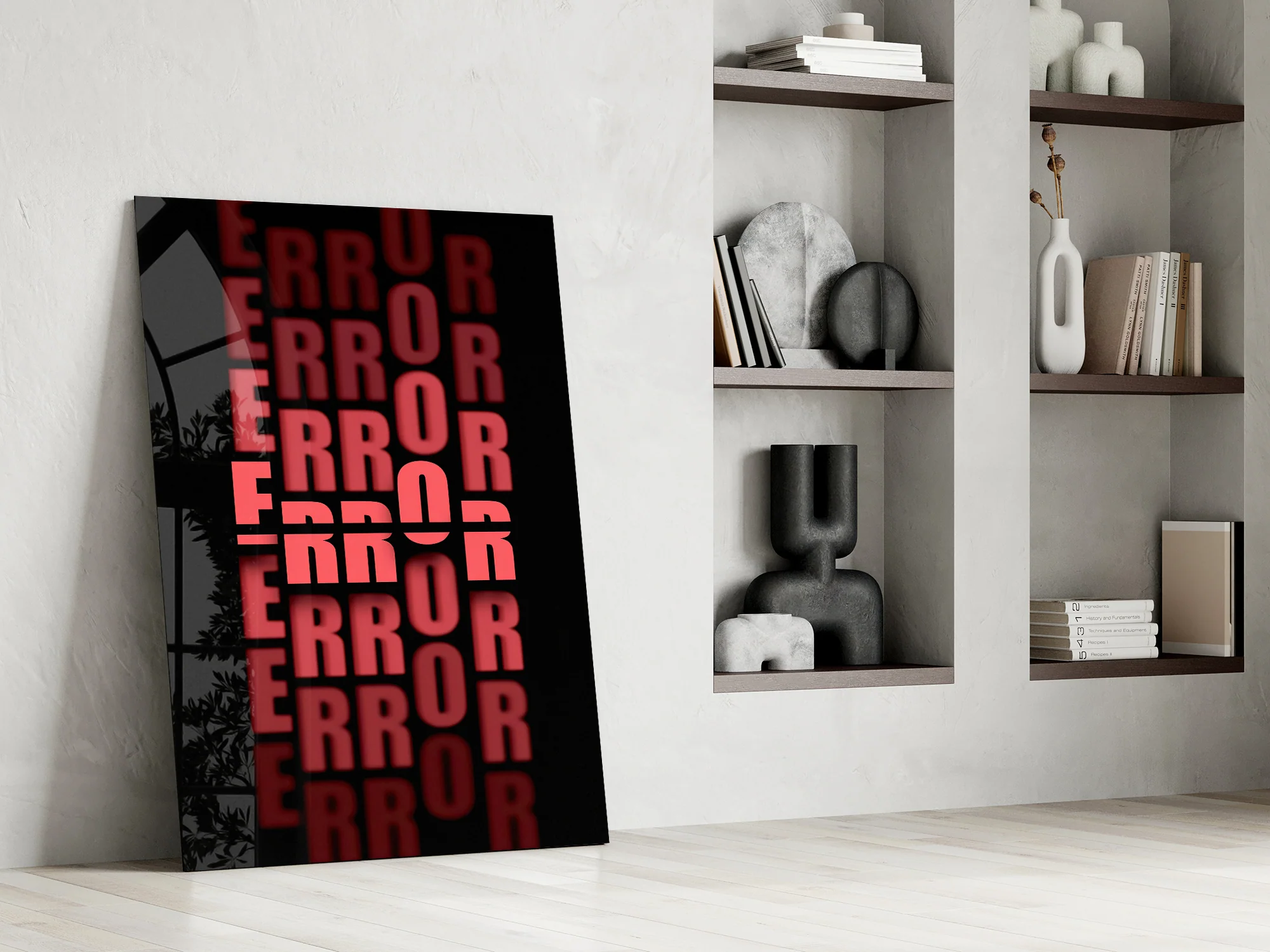 Error Red Alert Glass Wall Art - Image 8