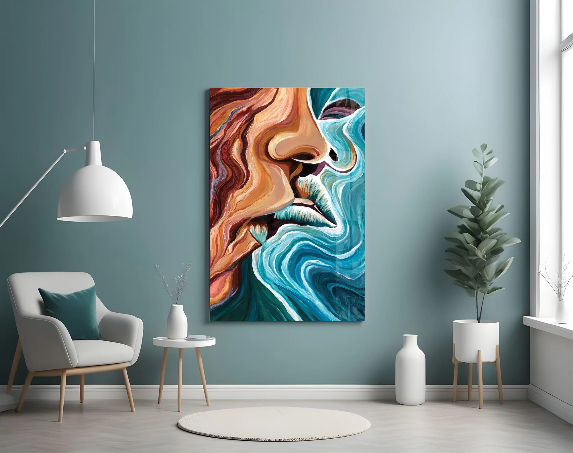 Ethereal Faces in Motion Glass Wall Art - Image 4
