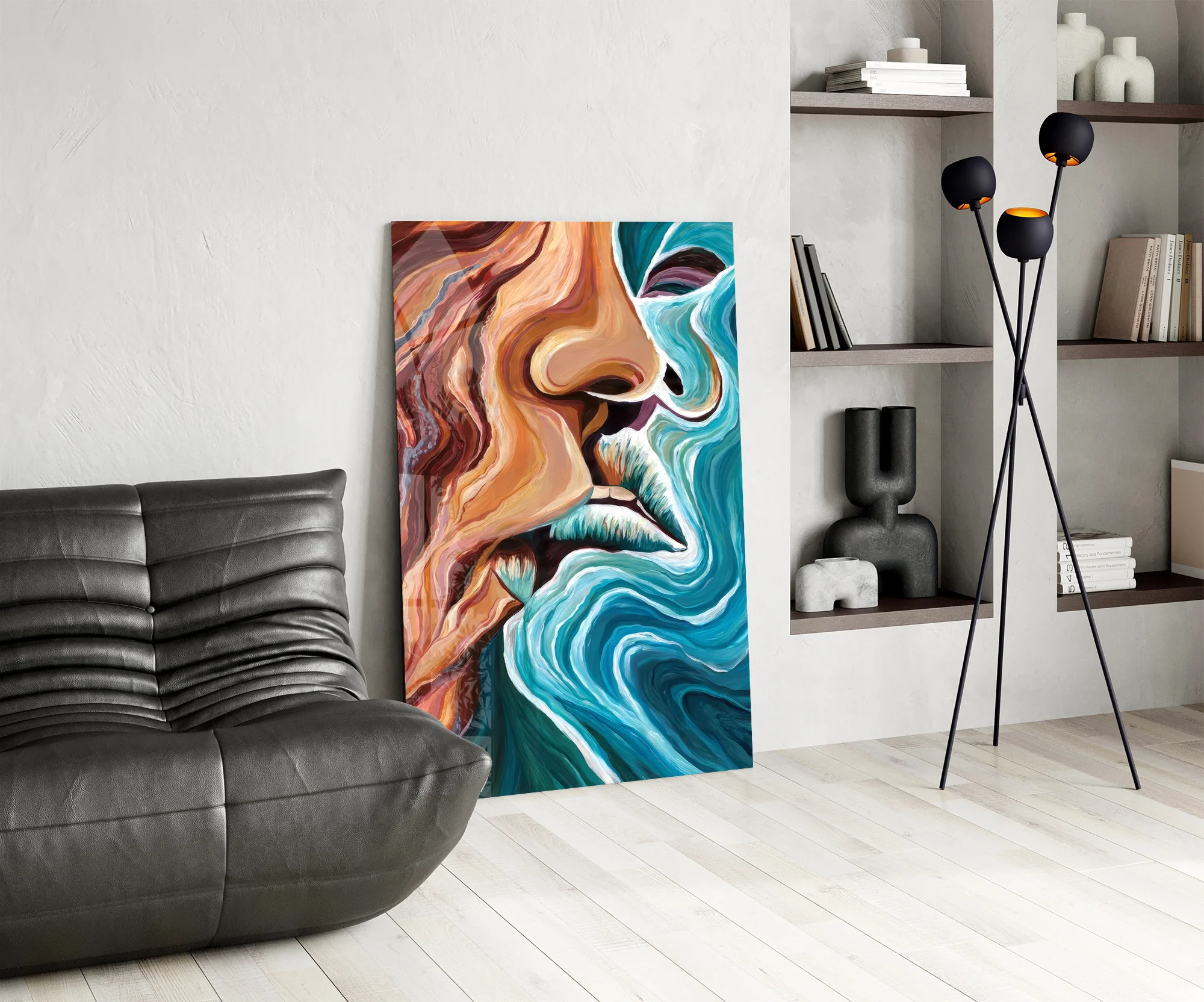 Ethereal Faces in Motion Glass Wall Art - Image 6