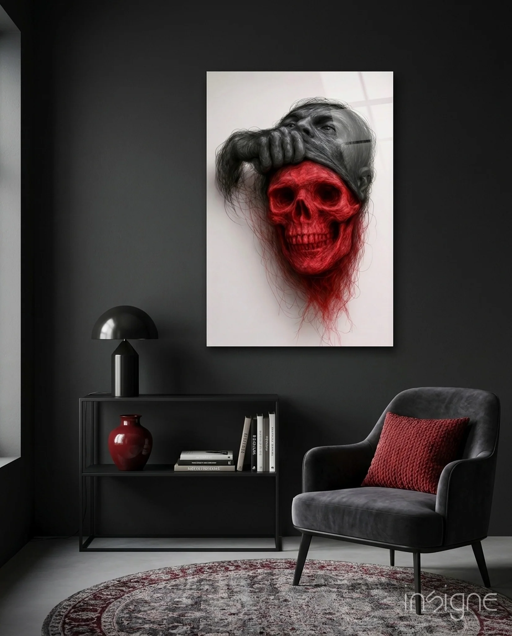Ethereal Skull Glass Wall Art