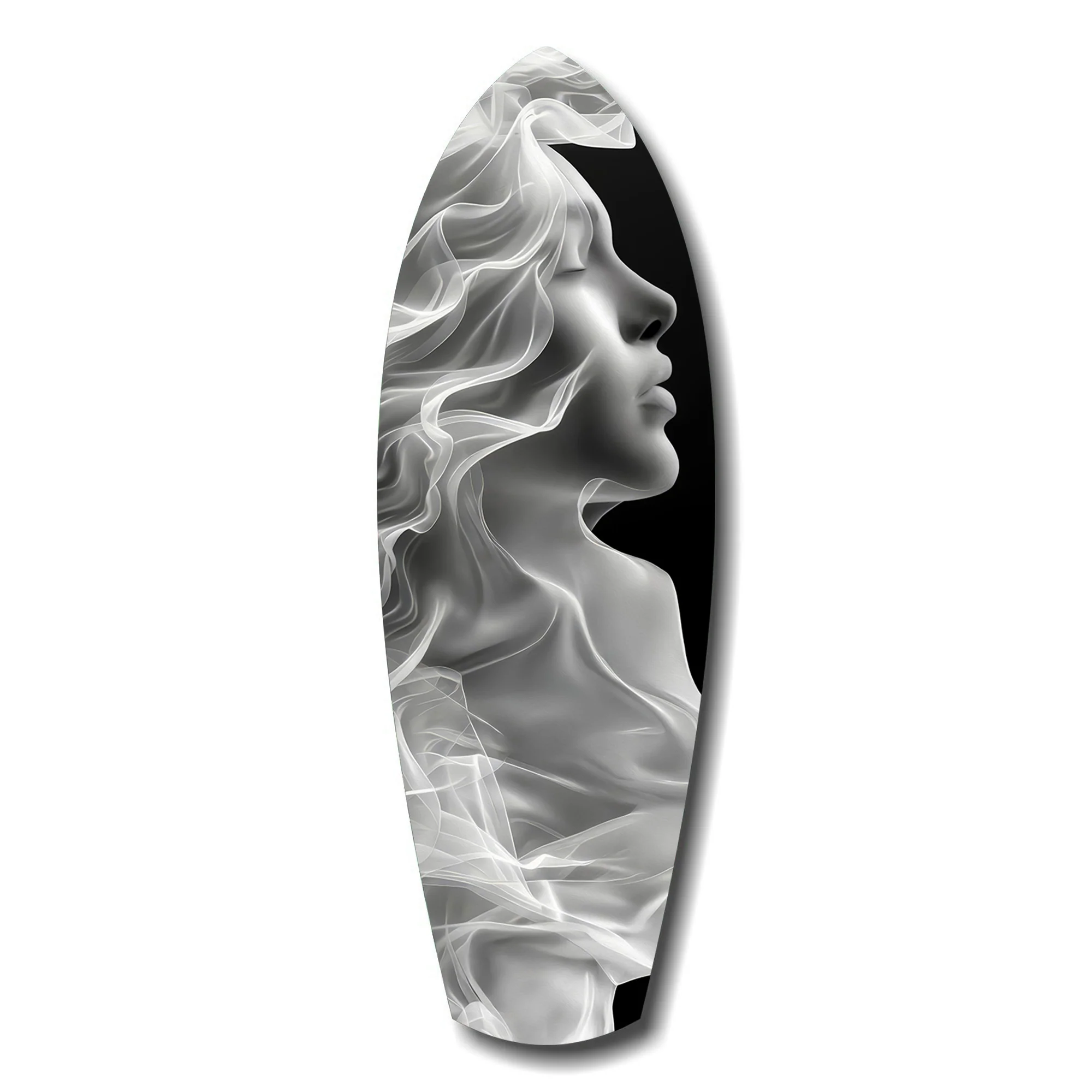 Ethereal Smoke Woman Profile Glass Wall Art - Image 7