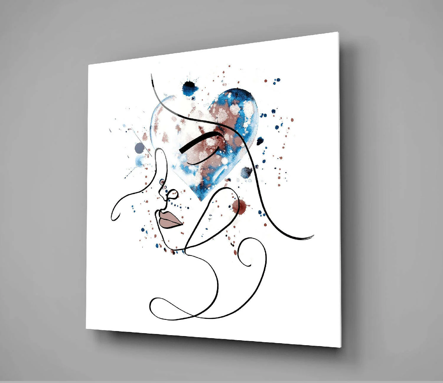 Face of Lines Glass Wall Art - Image 3