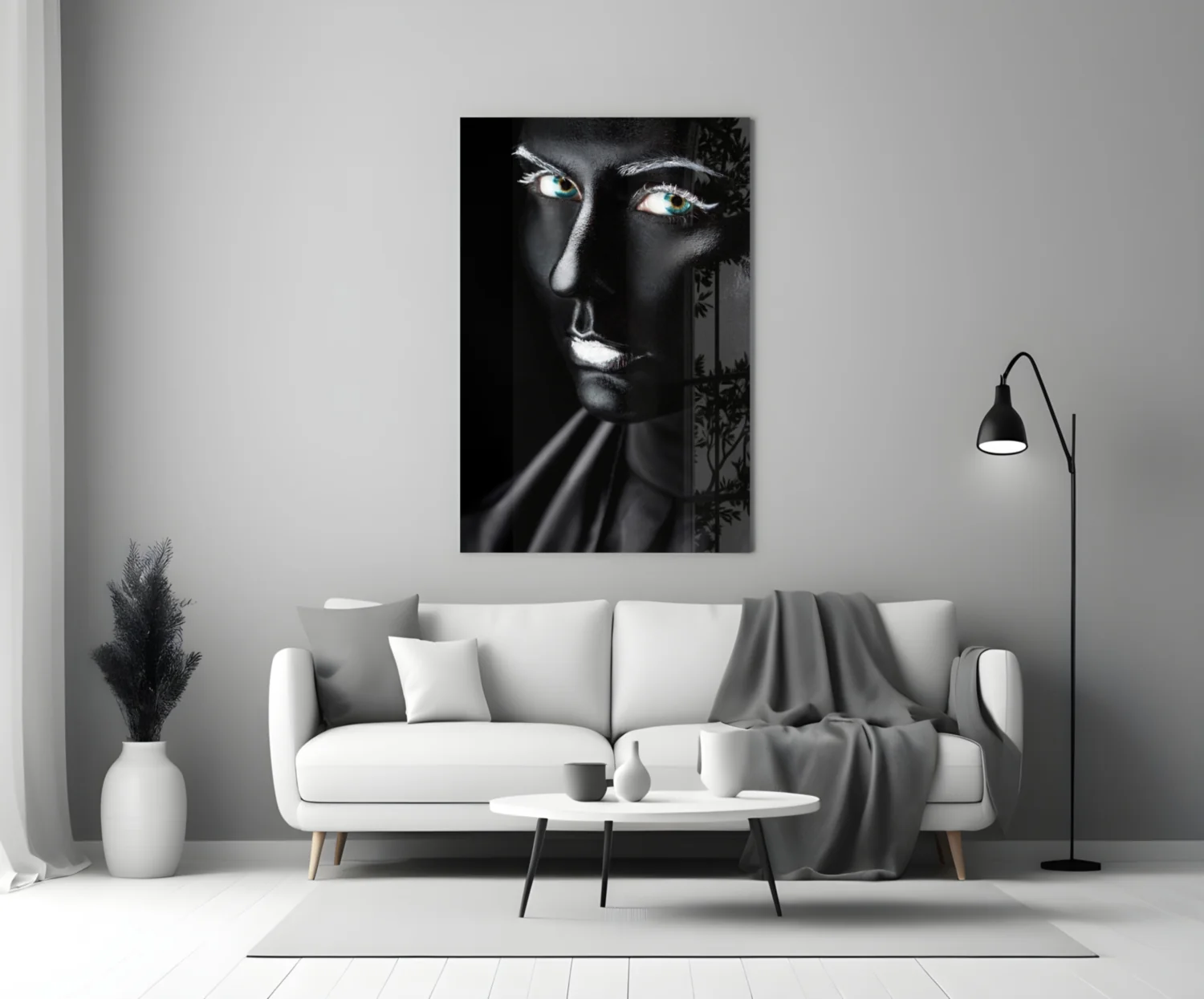 Female Portrait 11 Glass Wall Art - Image 3
