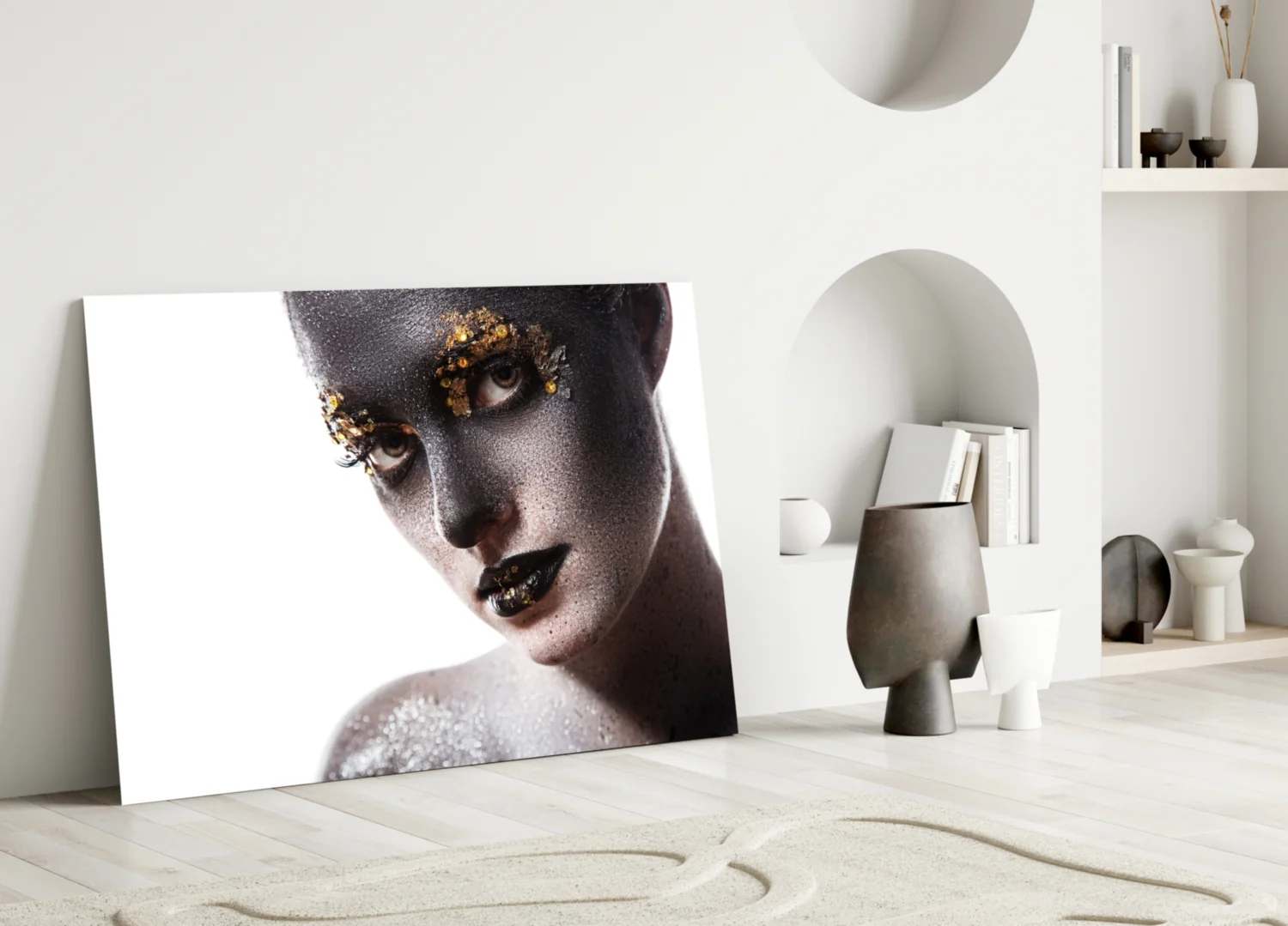 Female Portrait 34 Glass Wall Art - Image 3