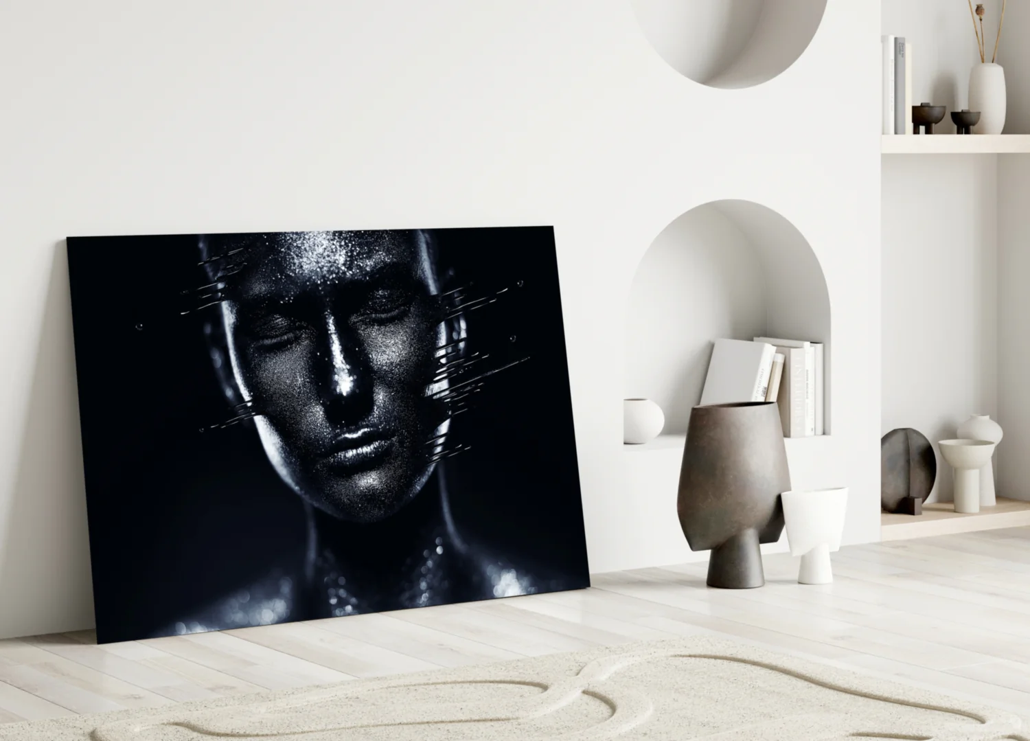 Female Portrait 35 Glass Wall Art - Image 3