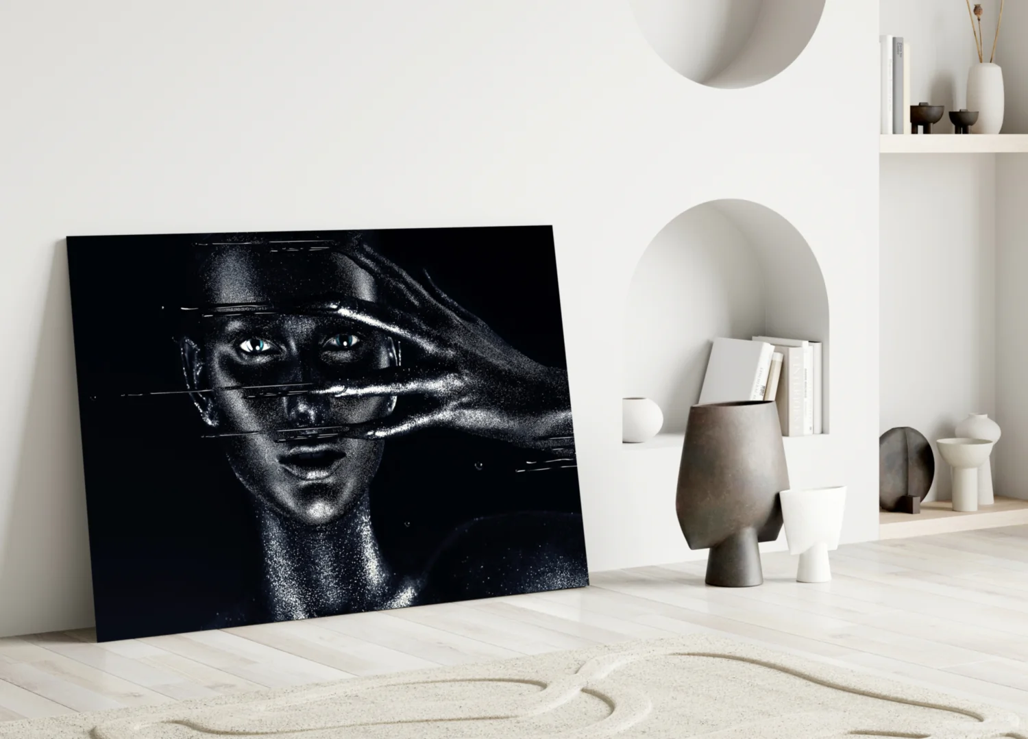 Female Portrait 36 Glass Wall Art - Image 3