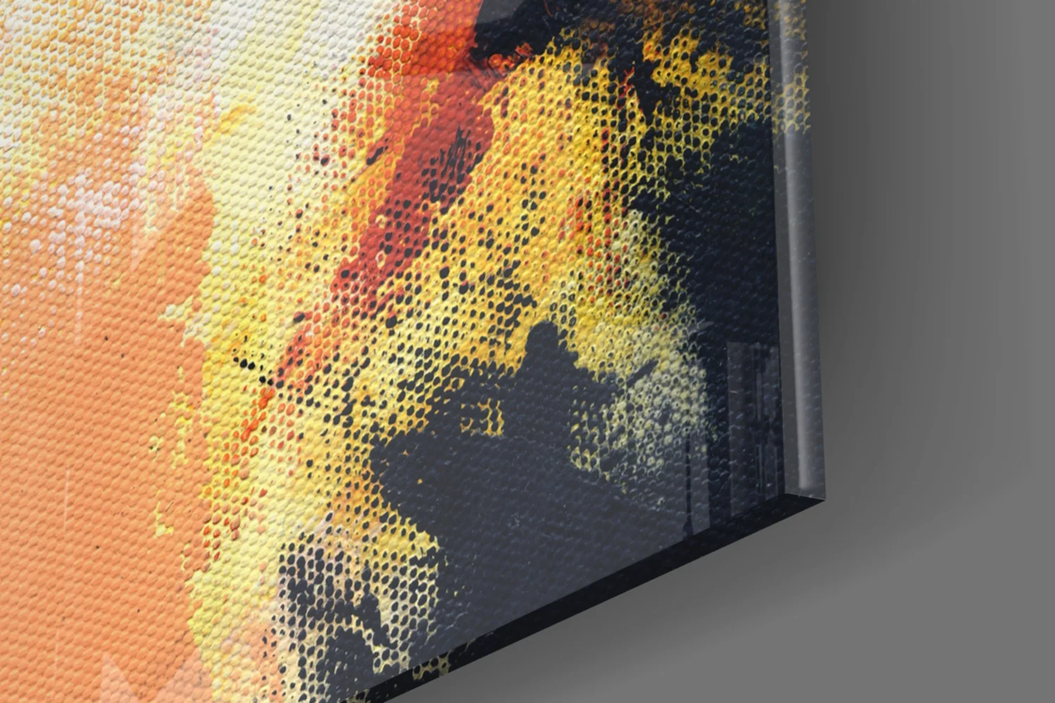 Fiery Orange Abstract Face Glass Wall Art - Image 8