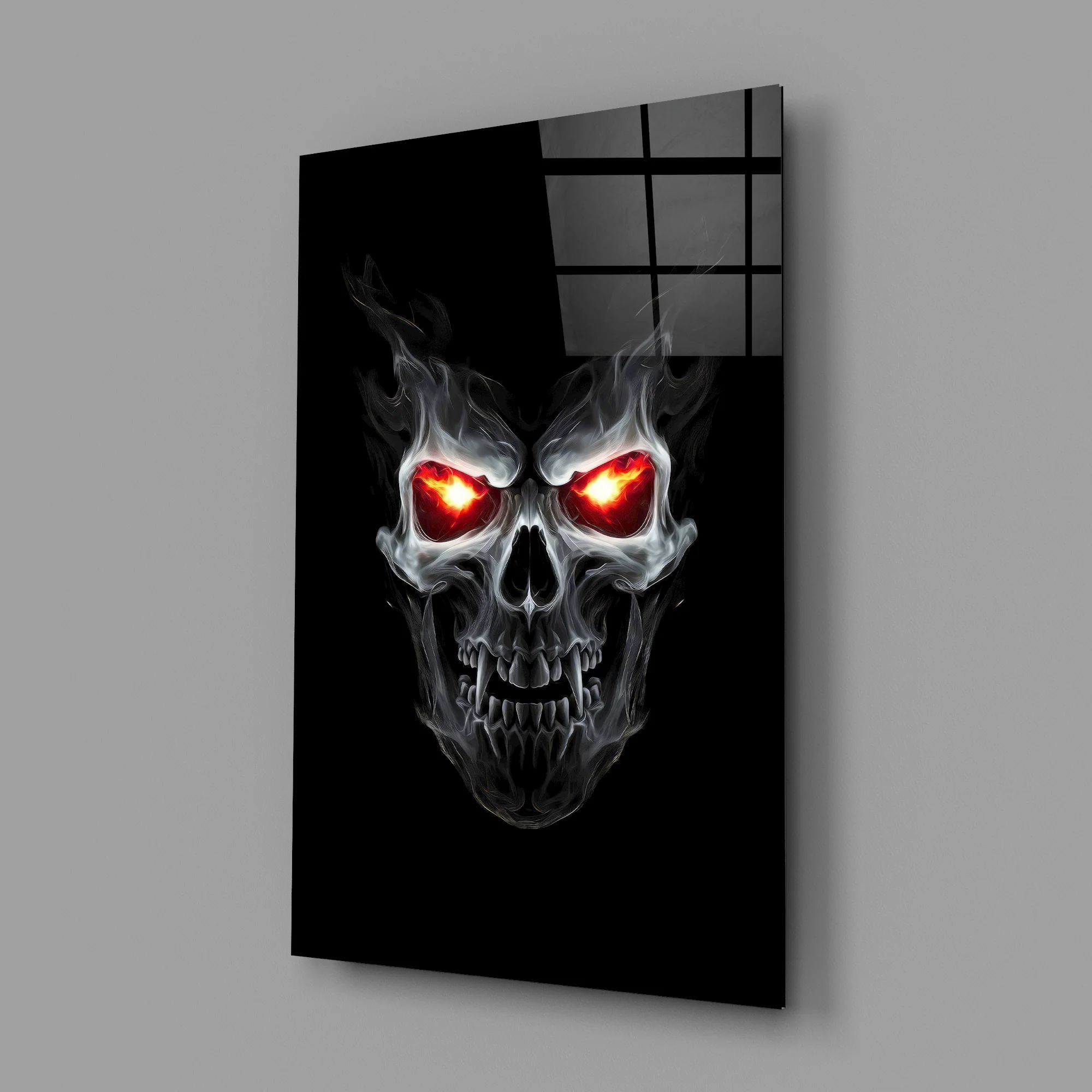 Fiery Skull Glass Wall Art - Image 2