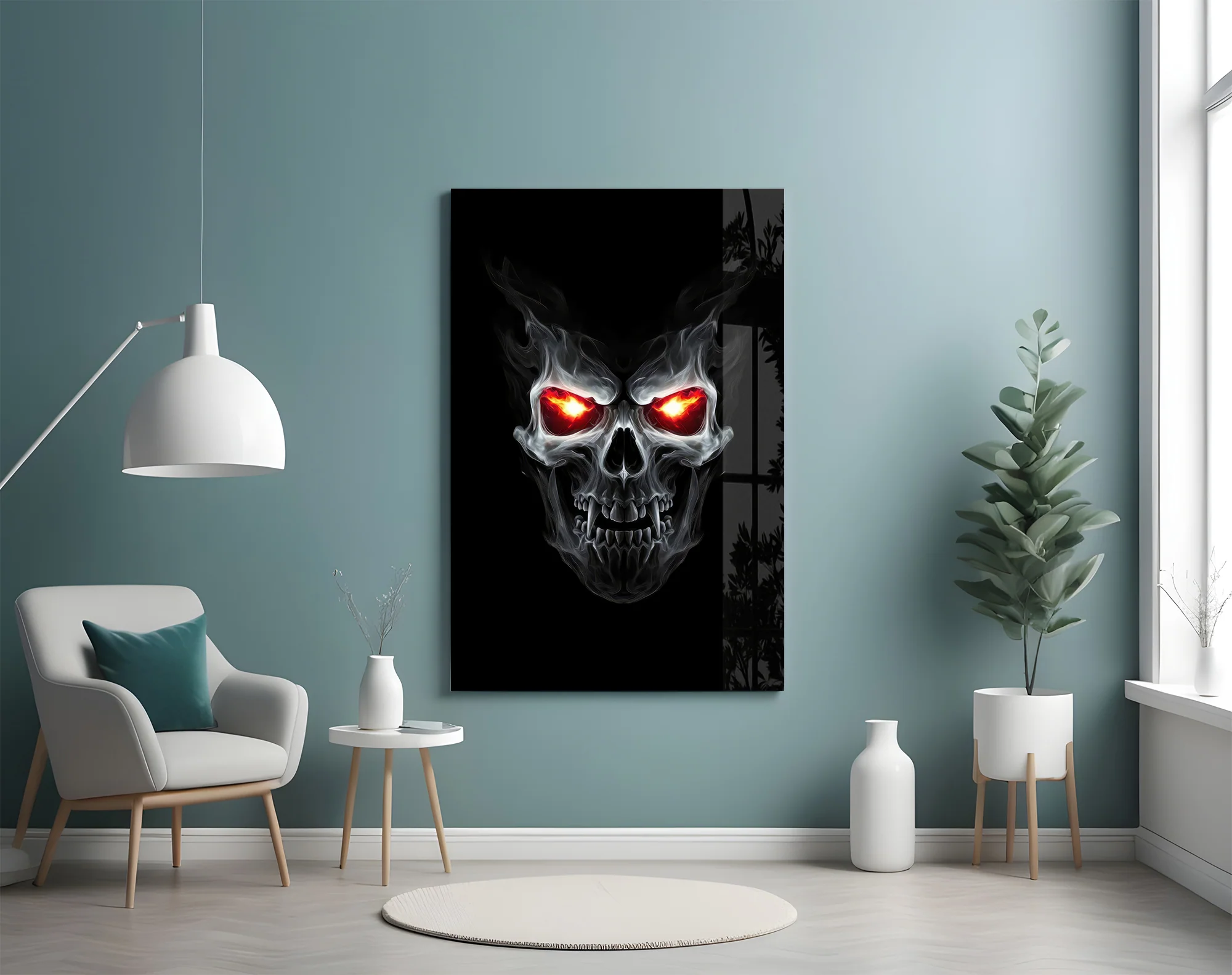 Fiery Skull Glass Wall Art - Image 4