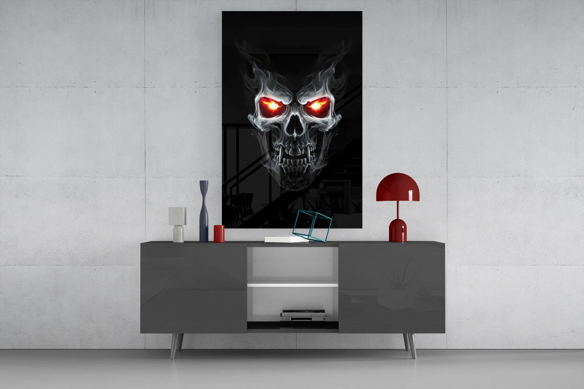 Fiery Skull Glass Wall Art - Image 8