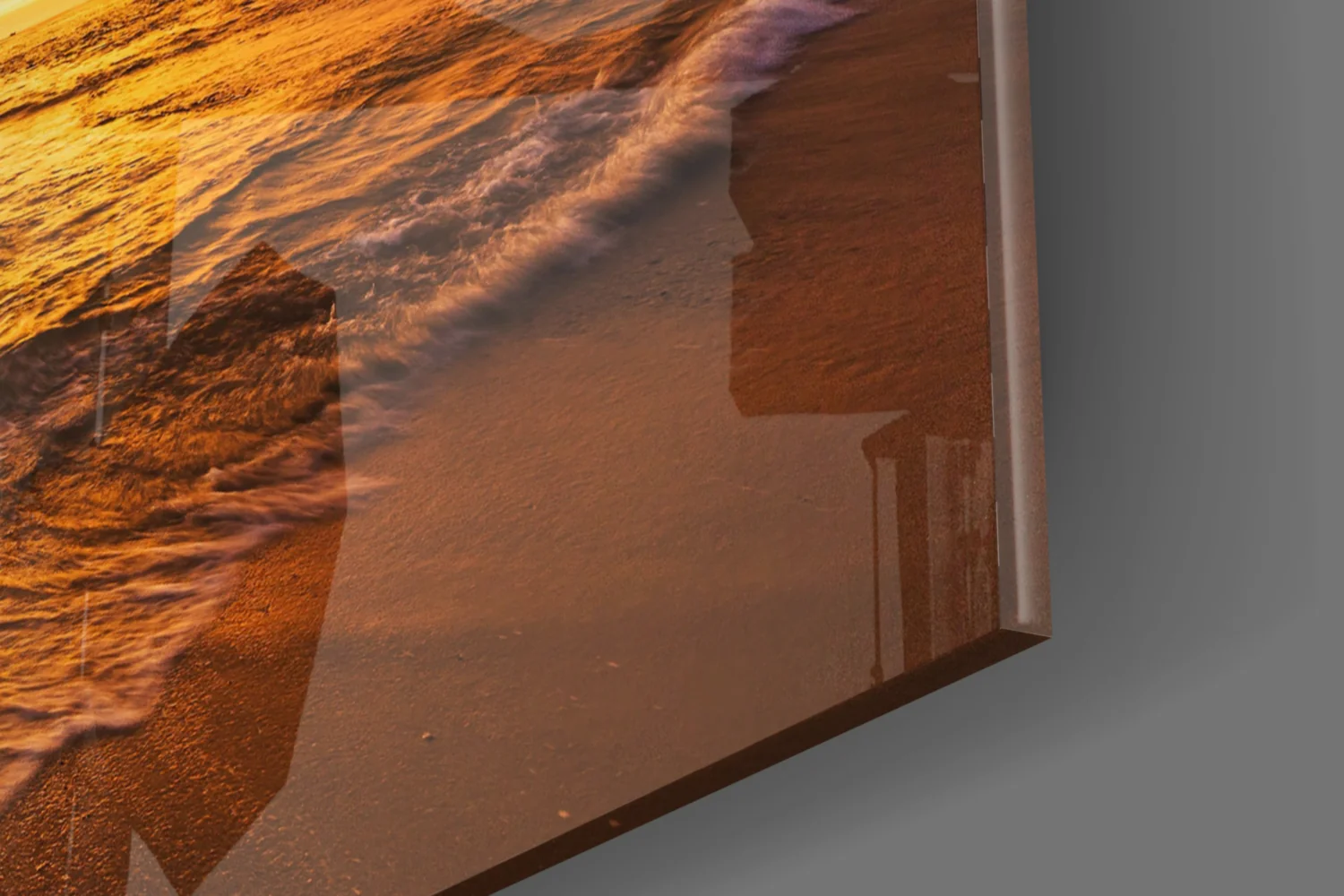 Fiery Sky Beach Sunset Glass Wall Art - Image 8