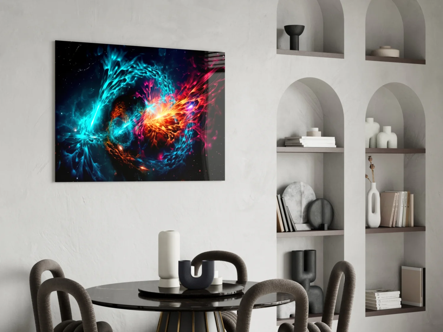 Fire and Water Yin Yang Glass Wall Art - Image 5
