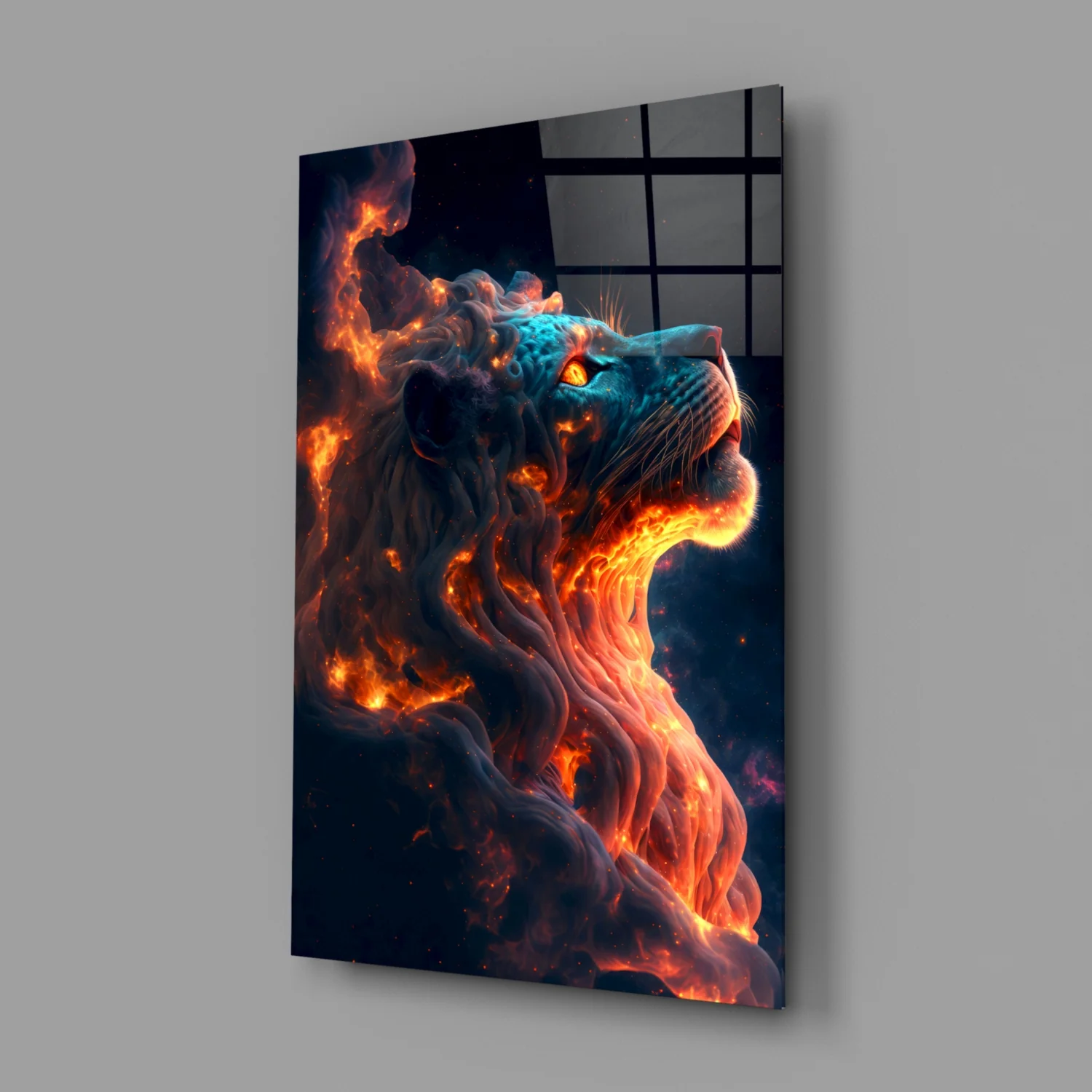 Fire Lion Glass Wall Art - Image 2