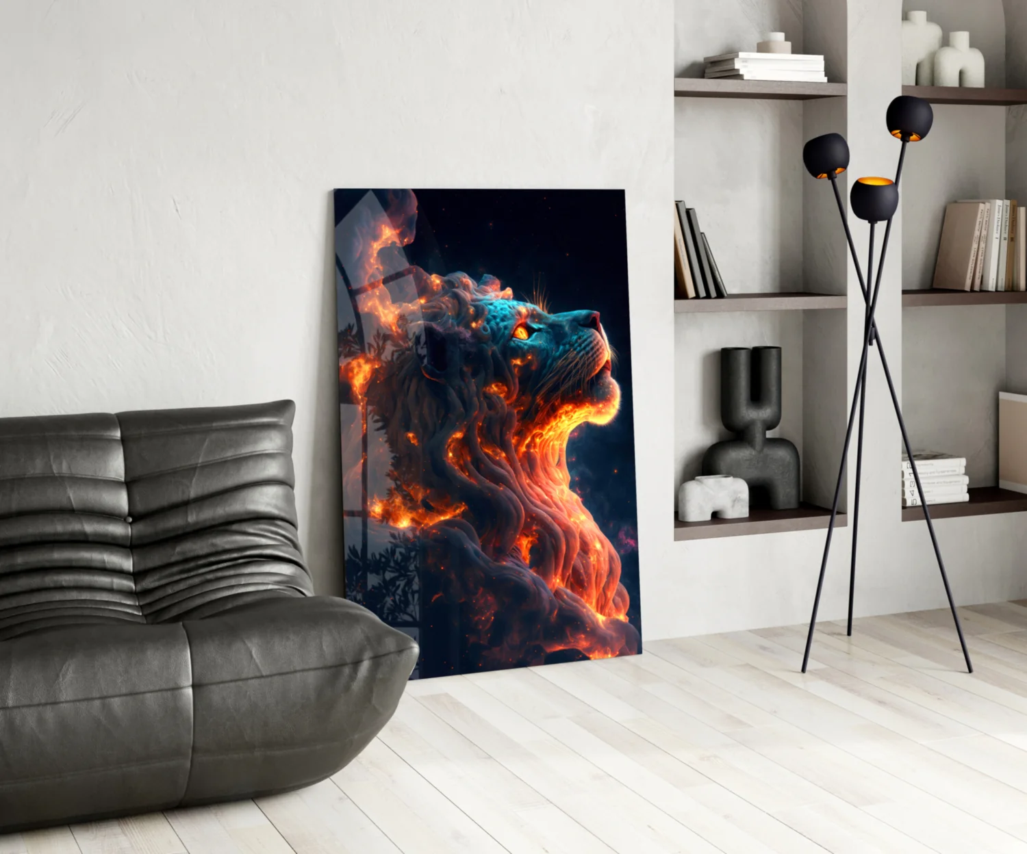 Fire Lion Glass Wall Art - Image 5