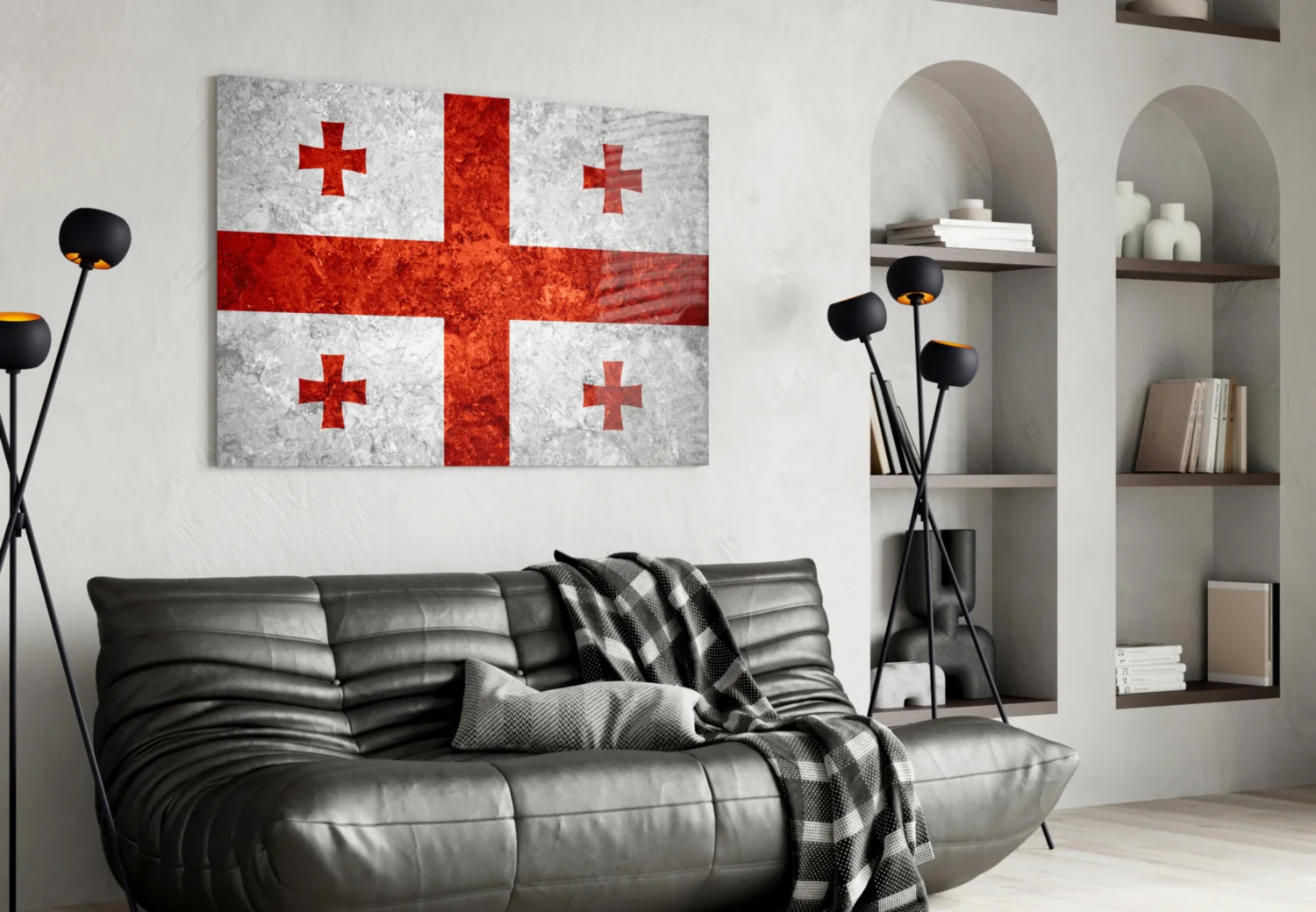 Flag of Georgia Glass Wall Art - Image 4
