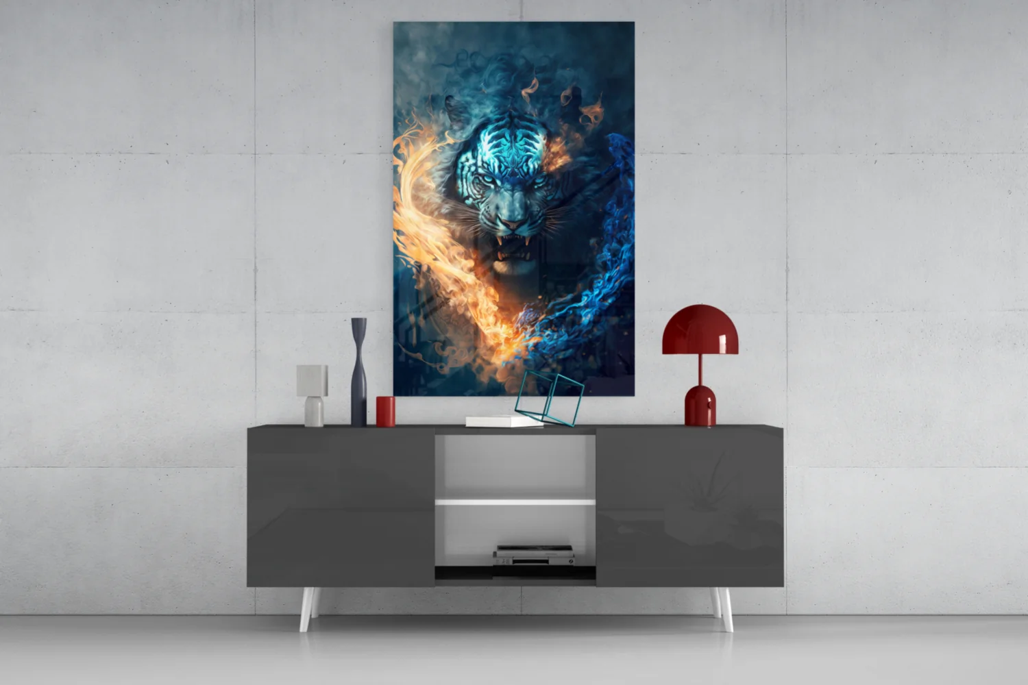 Flaming Anger Glass Wall Art || Designer Collection - Image 9