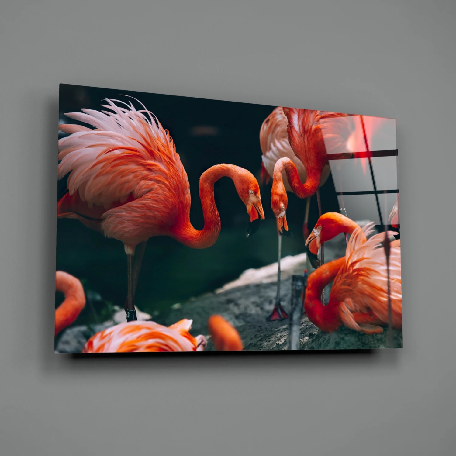 Flamingos Glass Wall Art - Image 3