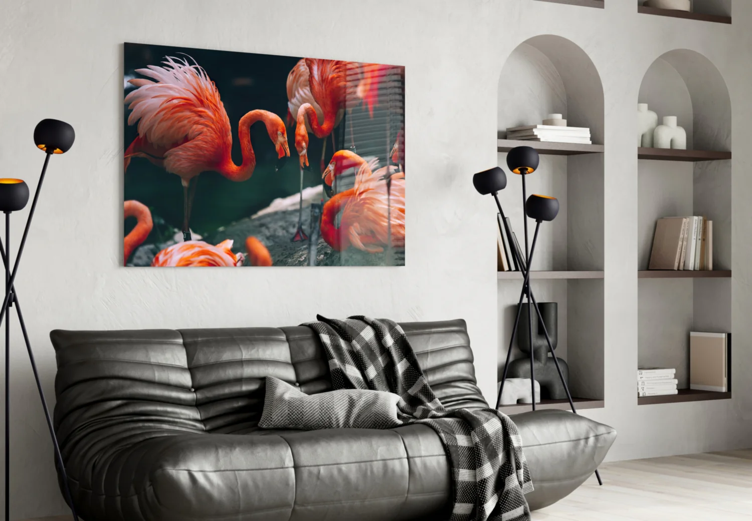 Flamingos Glass Wall Art - Image 5