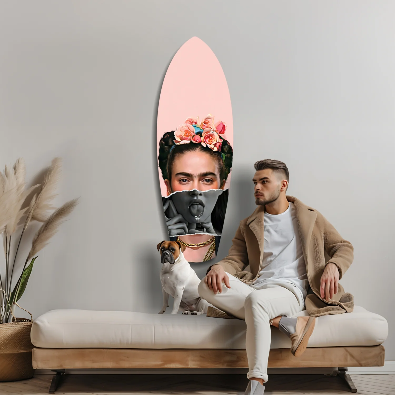Floral Crown Woman Surreal Tempered Glass Wall Art - Image 9