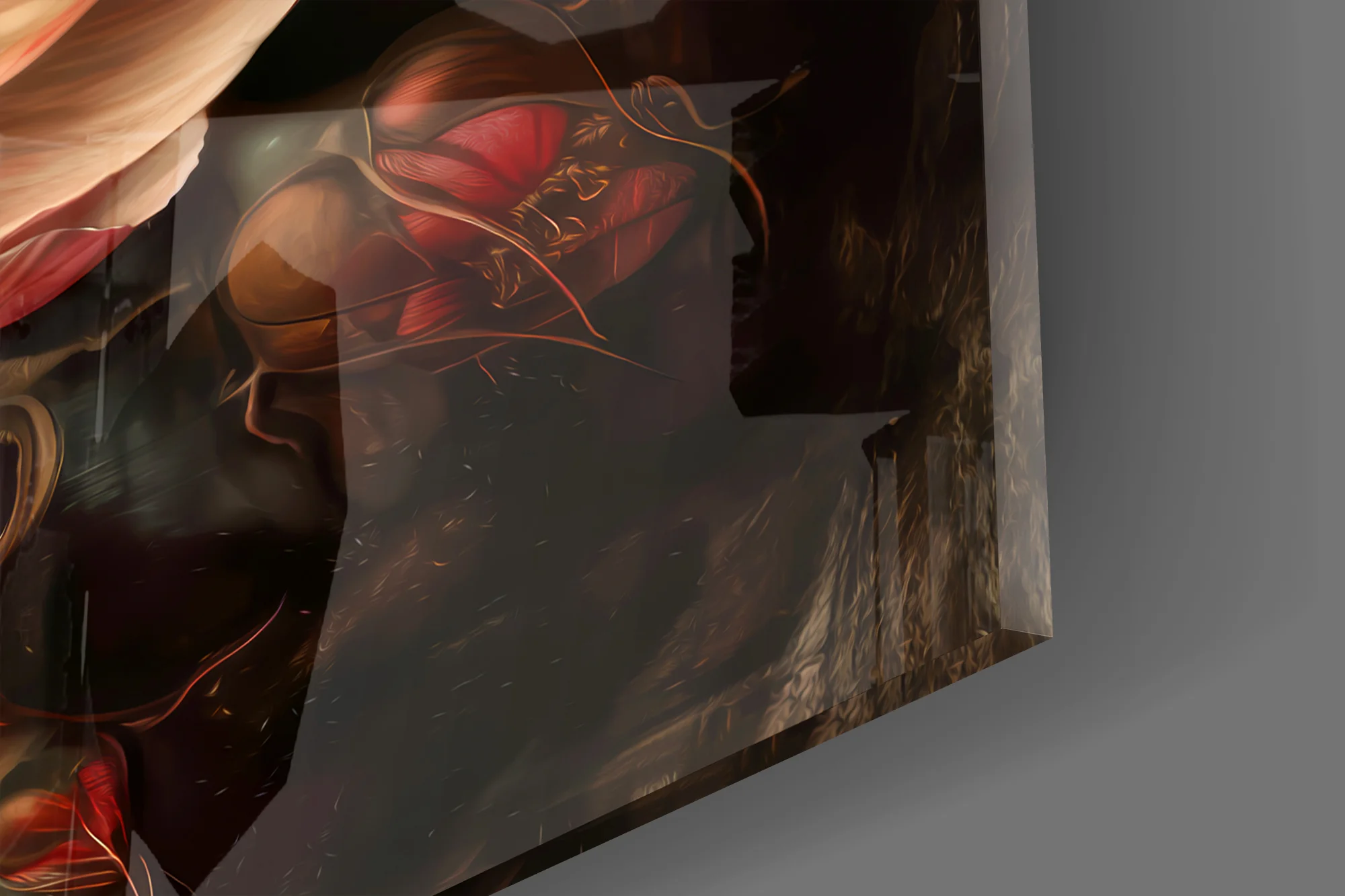 Floral Eye Bloom Glass Wall Art - Image 3