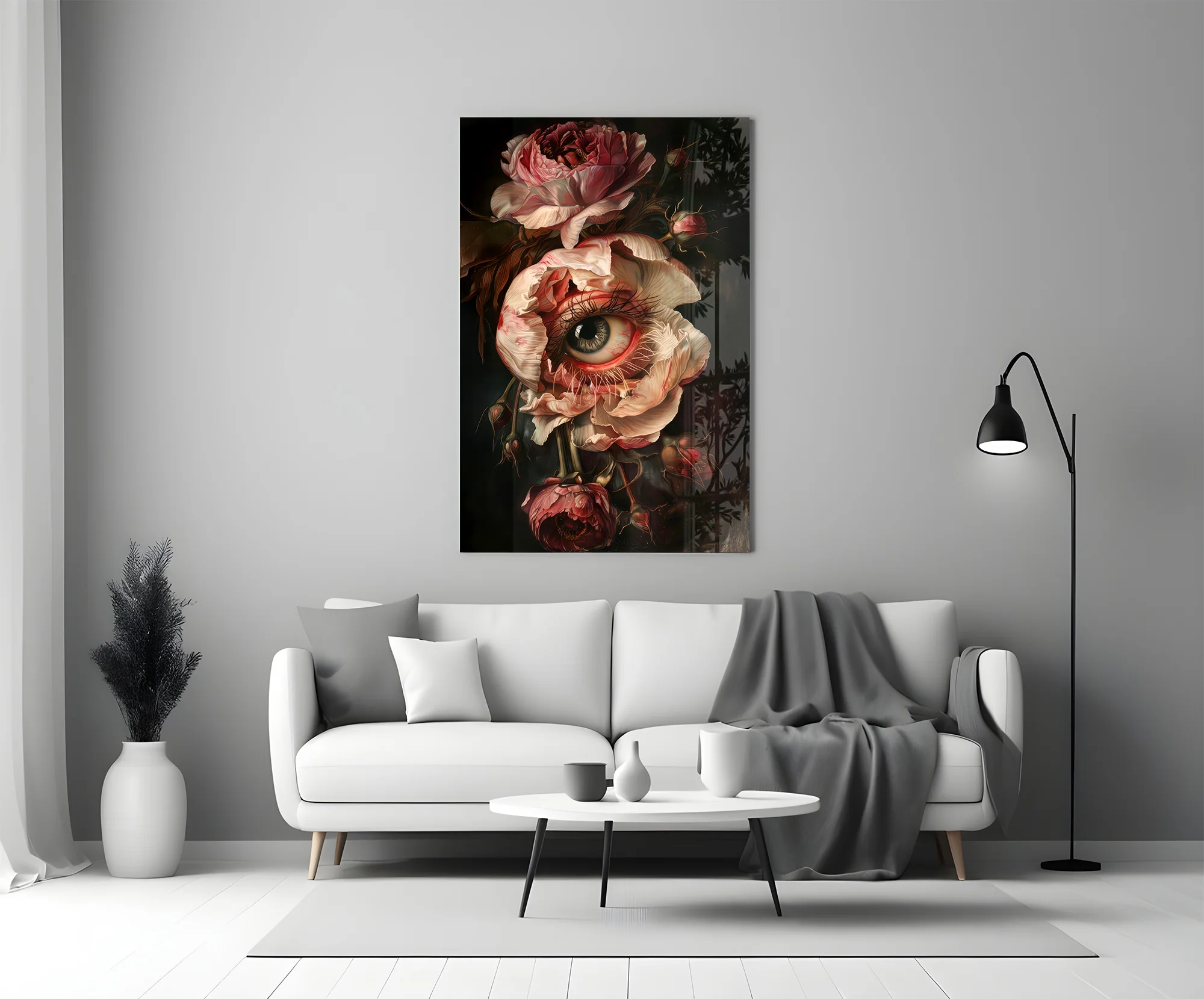 Floral Eye Bloom Glass Wall Art - Image 5