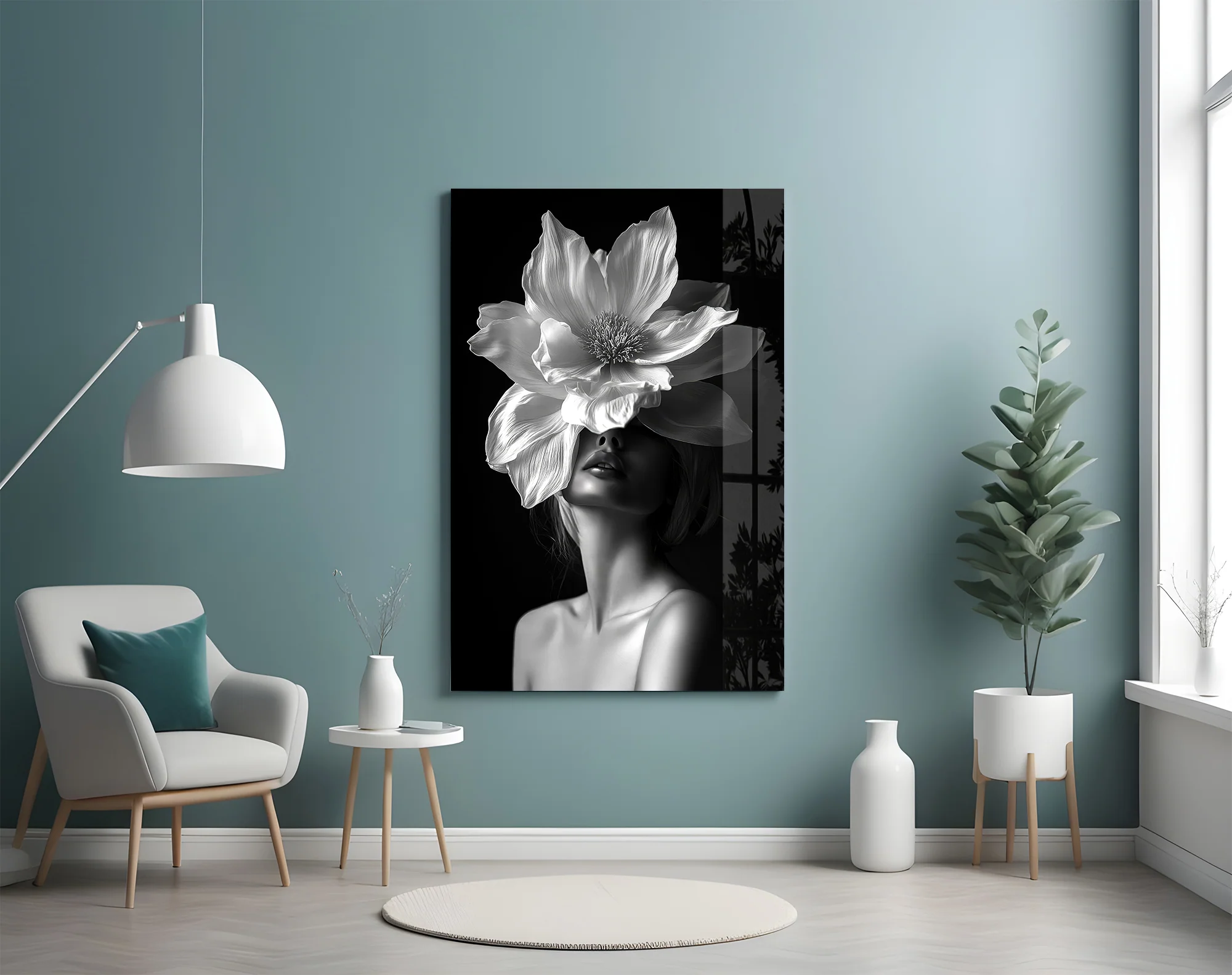 Floral Fusion Glass Wall Art - Image 4
