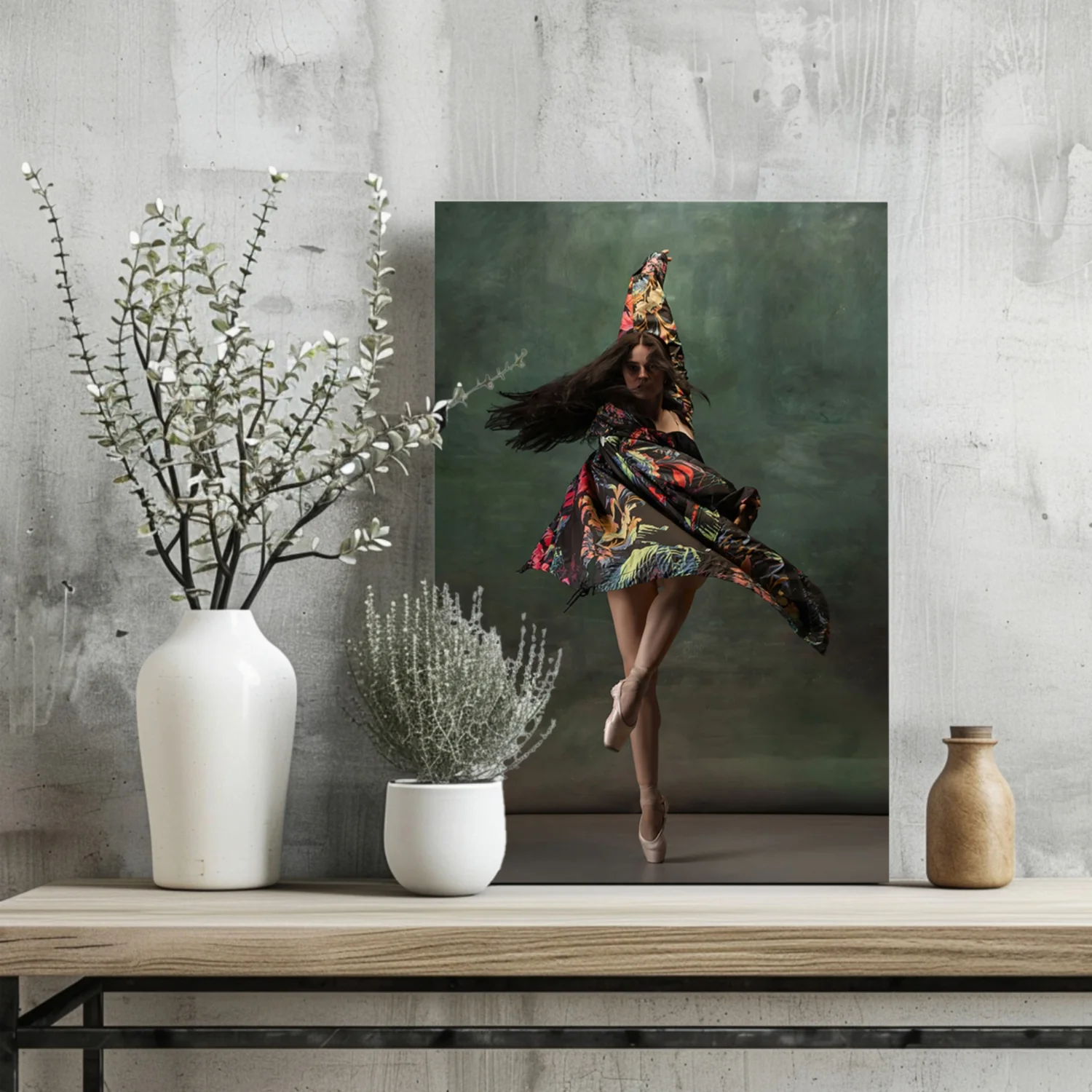 Floral Shawl Ballet Dancer Aluminum Print - Image 2