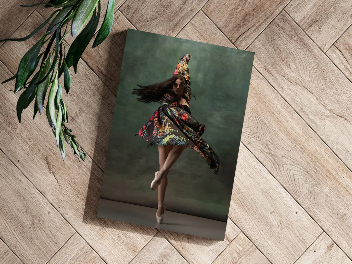 Floral Shawl Ballet Dancer Aluminum Print - Image 3
